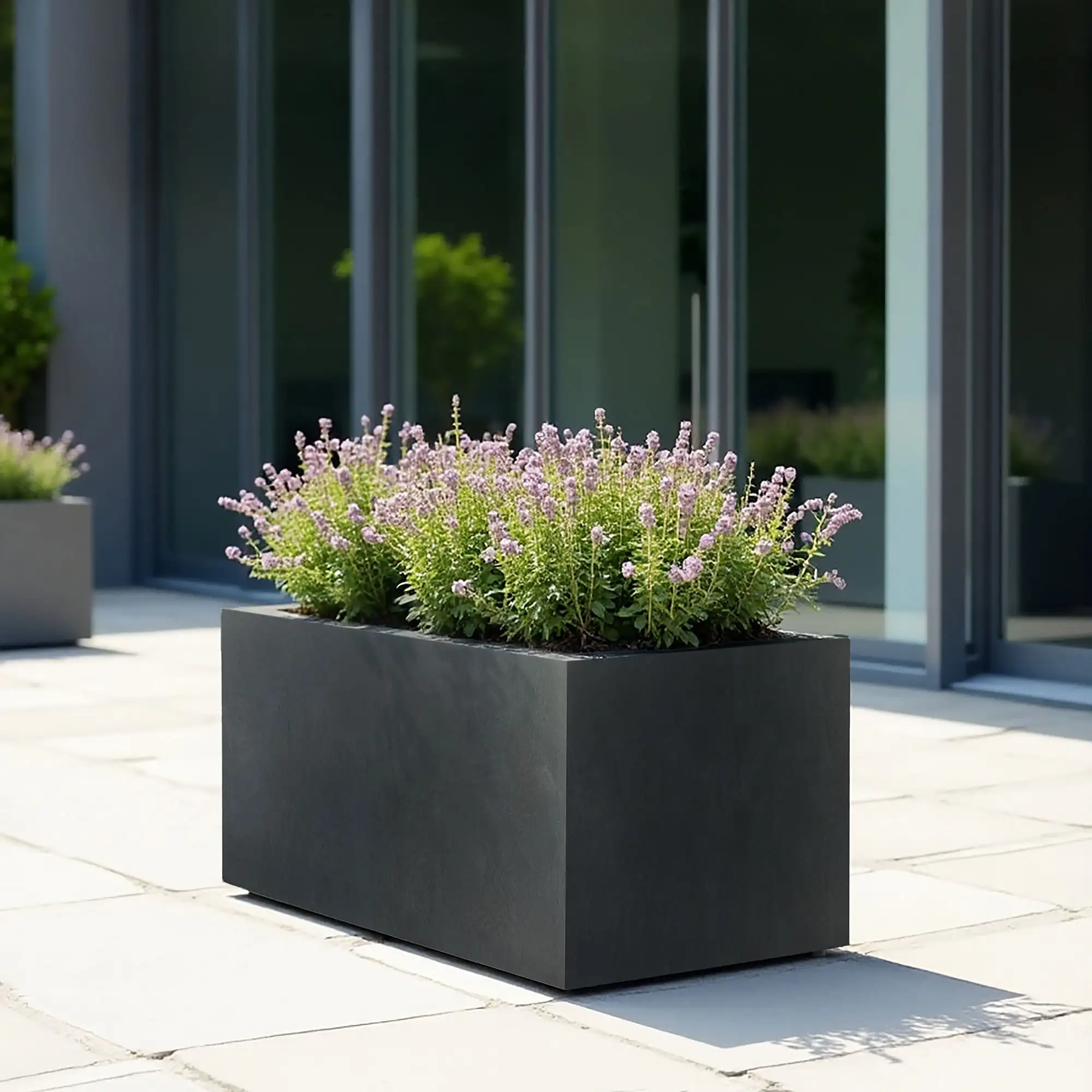IDEALIST Lite Contemporary Light Concrete Trough Planter