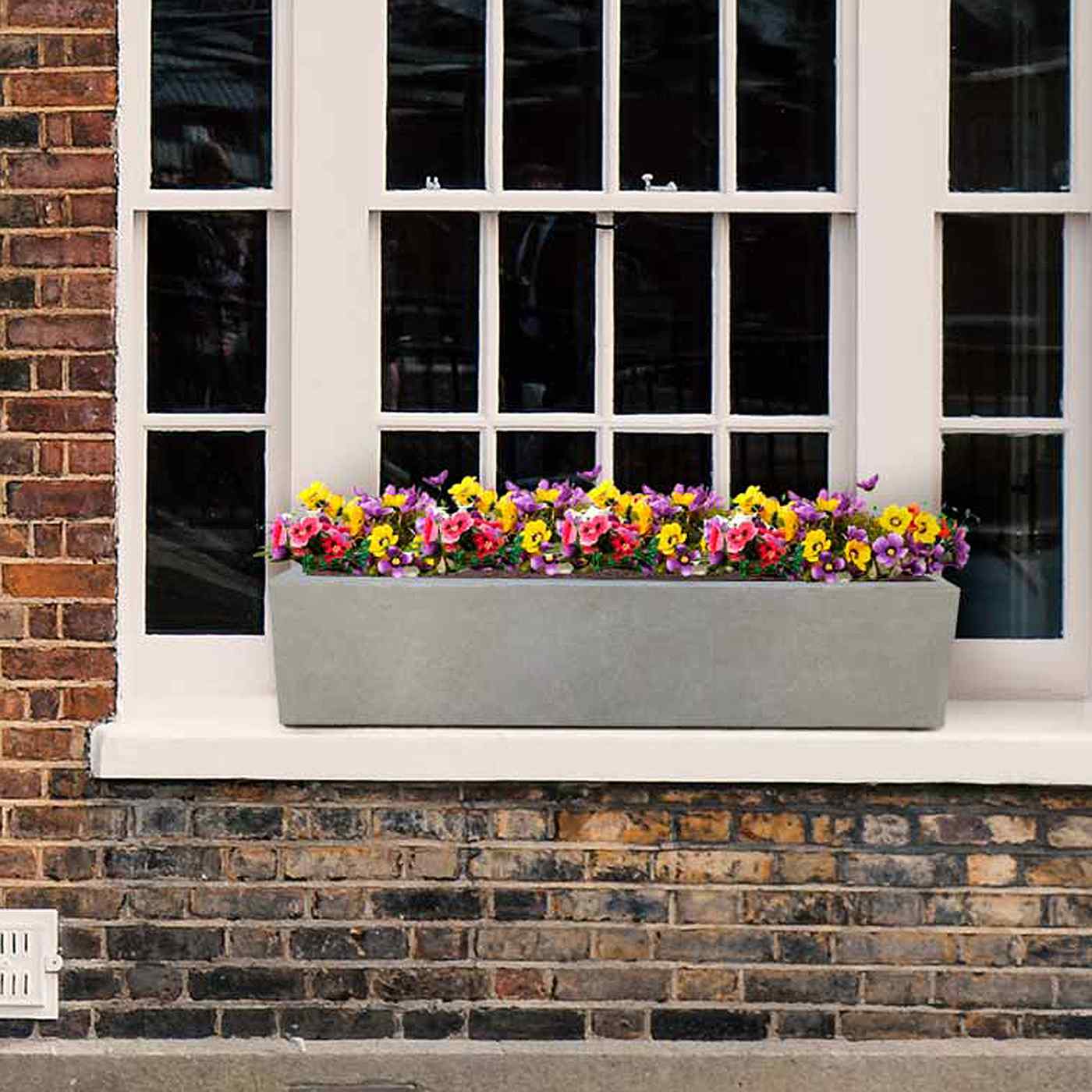 IDEALIST Lite Window Box Light Concrete Planter Set