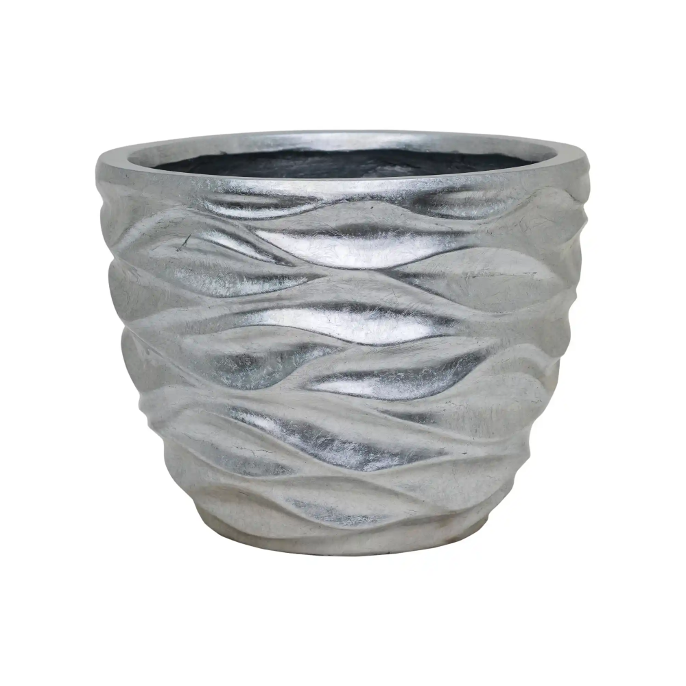 Luxe Lite Glossy Sea Round Indoor Planter