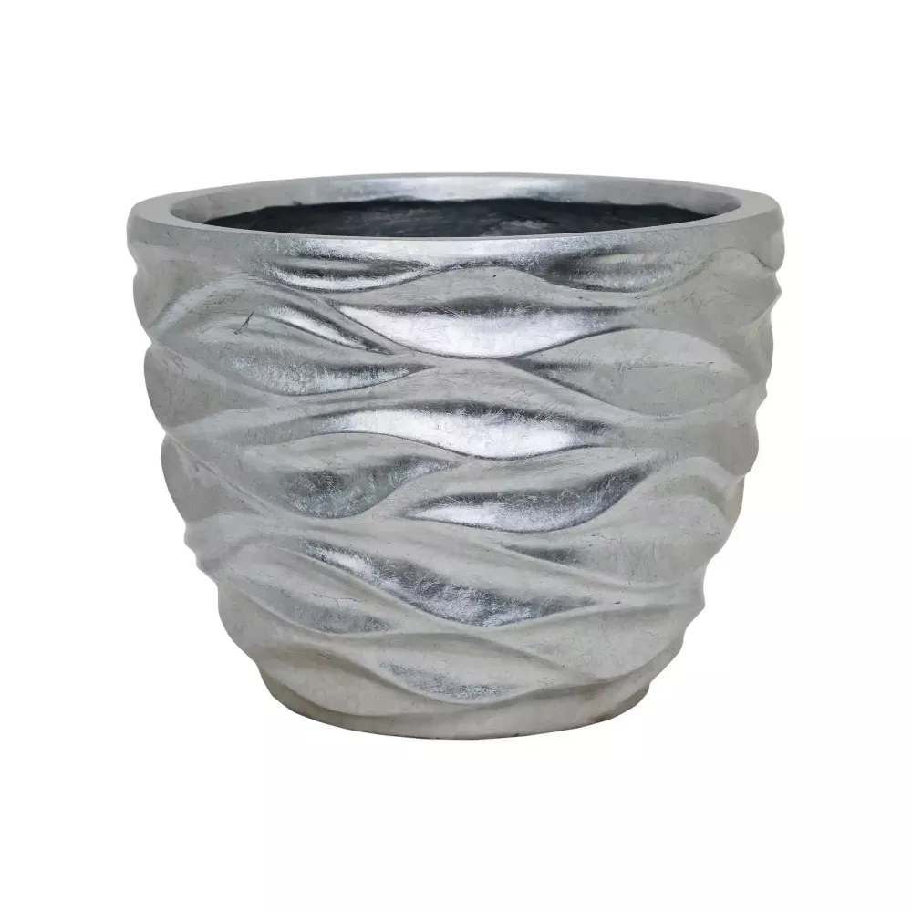 Luxe Lite Glossy Sea Round Indoor Planter