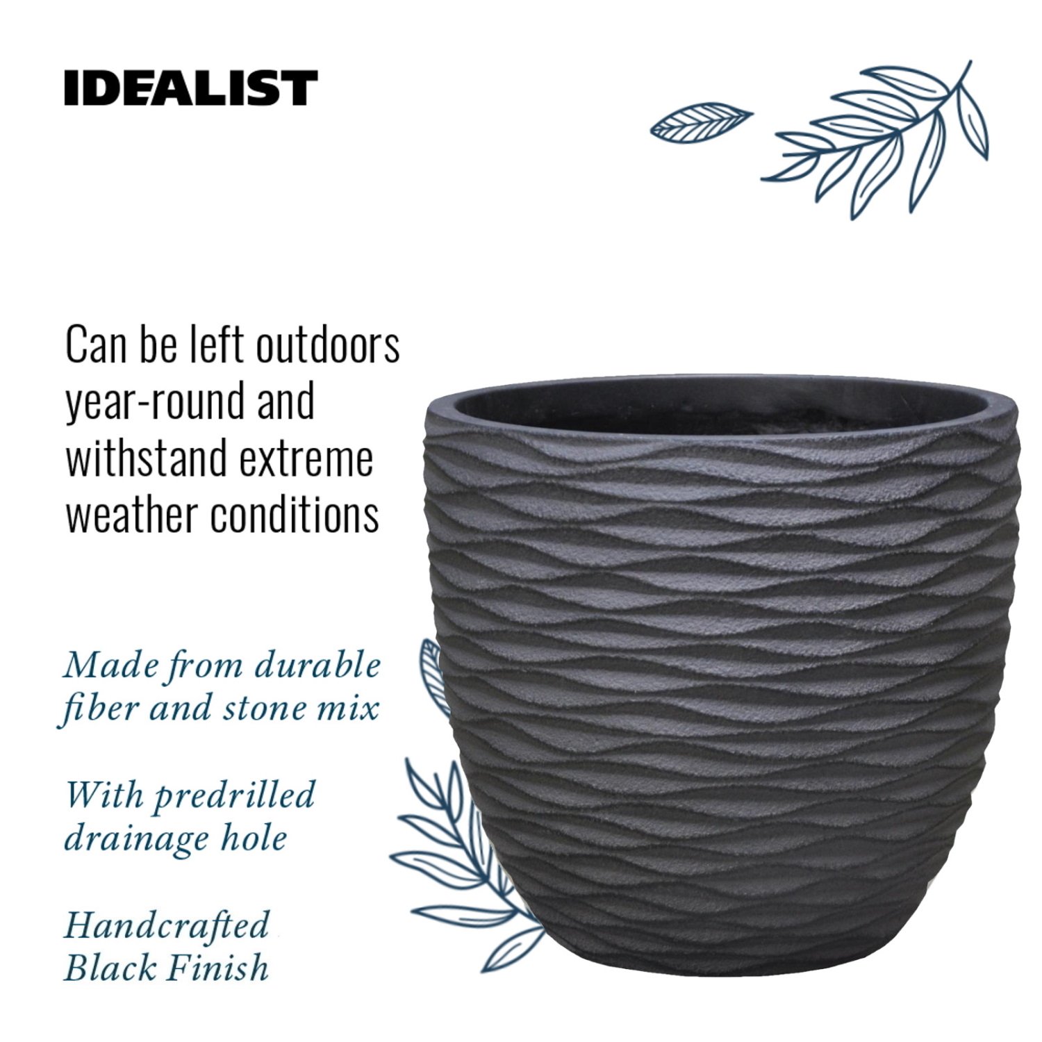 IDEALIST Lite Wave Style Outdoor Egg Planter