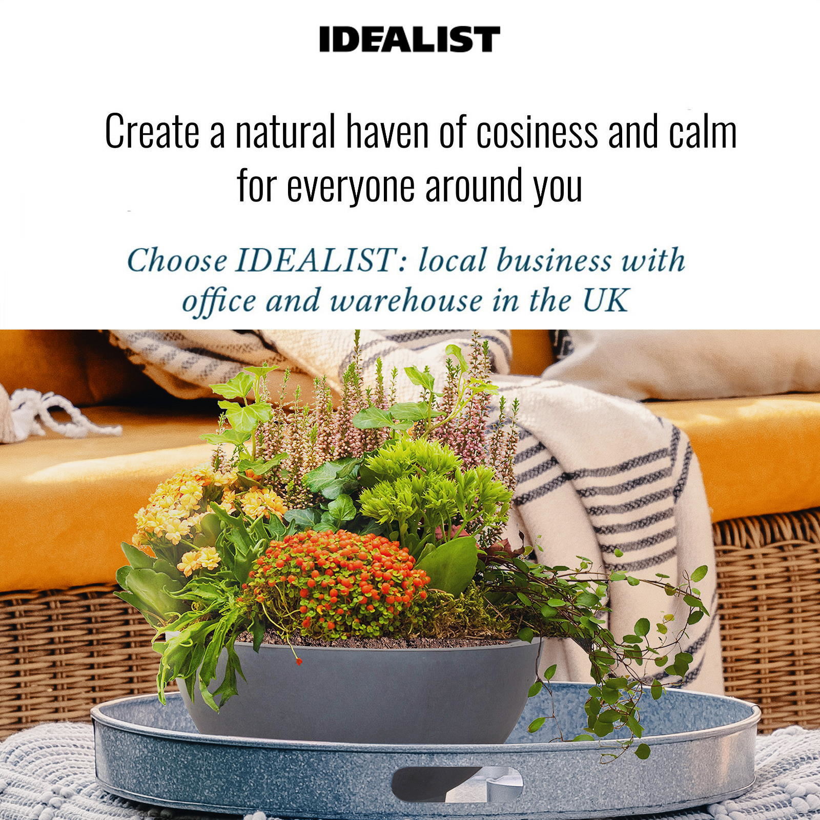 IDEALIST Lite Dish Style Smooth Bowl Outdoor Planter