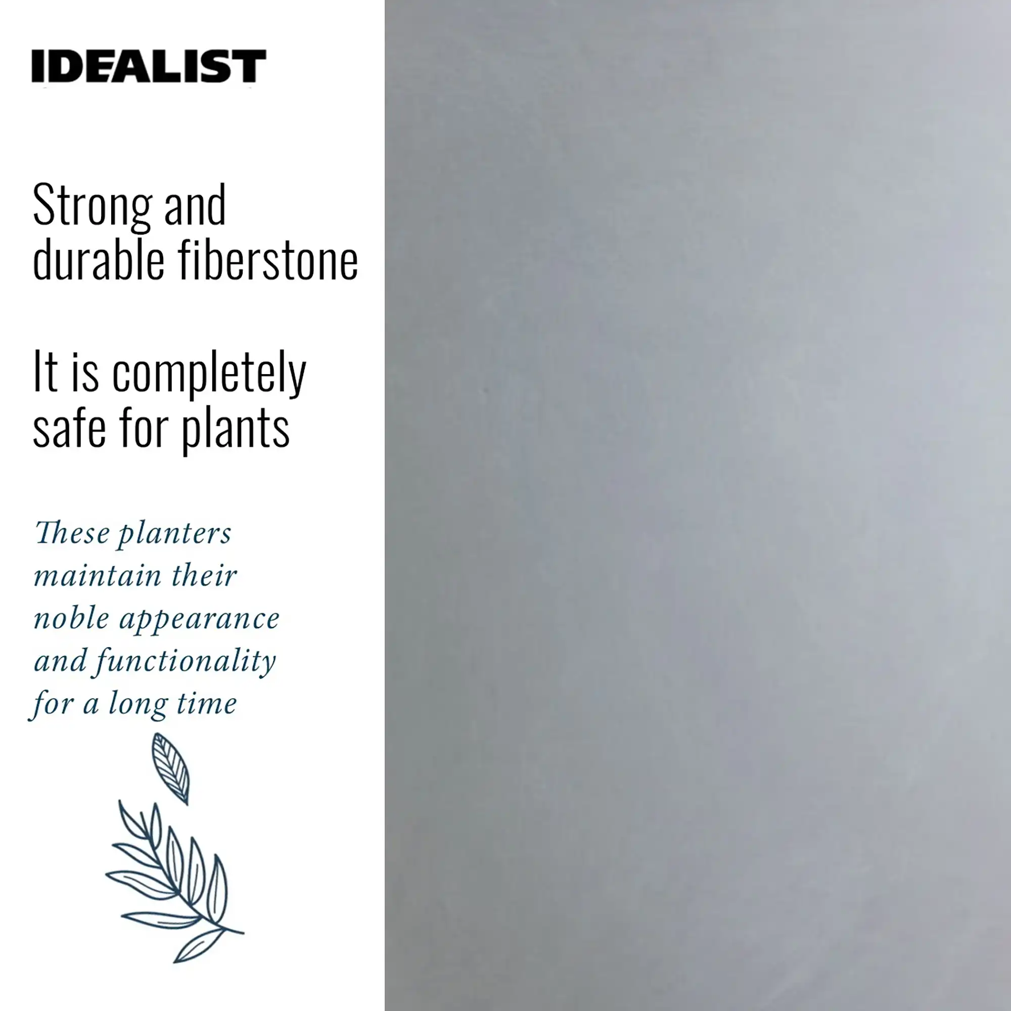 IDEALIST Lite Contemporary Light Concrete Egg Planter