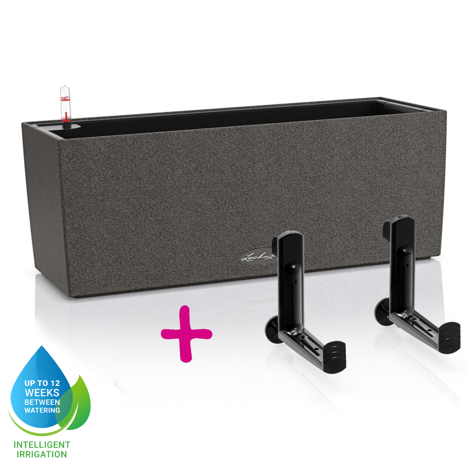 LECHUZA BALCONERA Stone Trough Poly Resin Self-watering Planter Set
