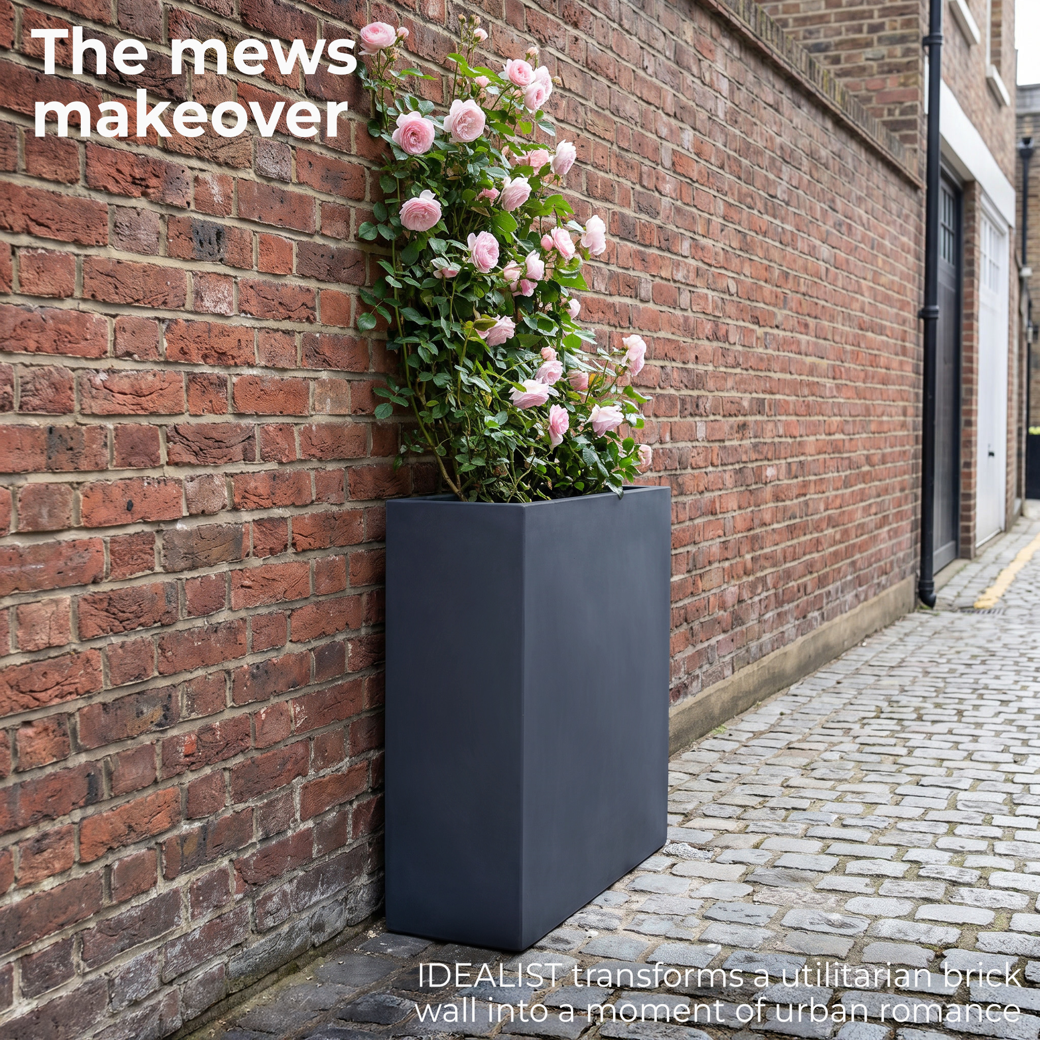 IDEALIST Lite Narrow Contemporary Light Concrete Trough Planter