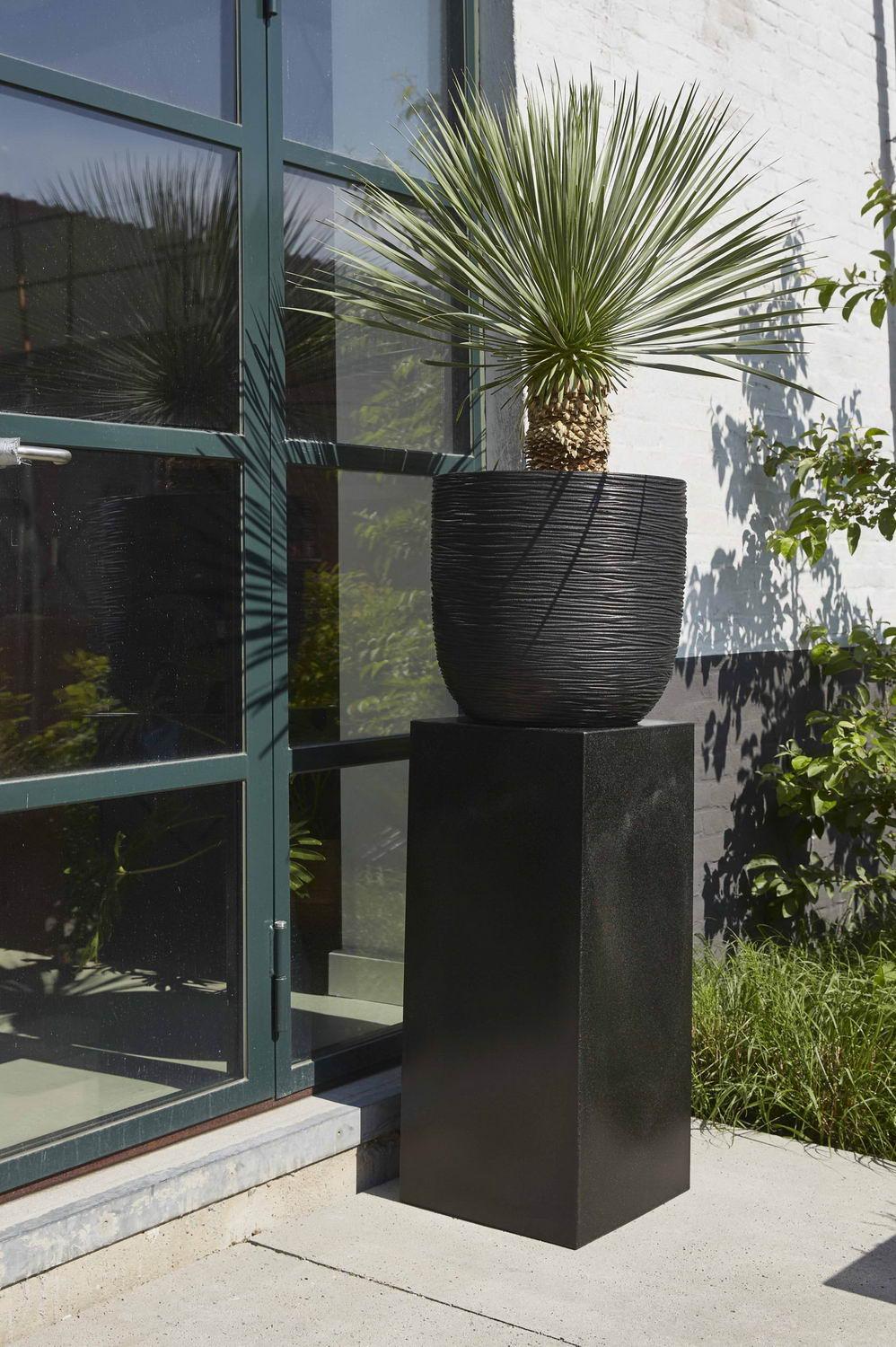 Round Egg Resin Planter by Cadix Capi Tutch Ribbed
