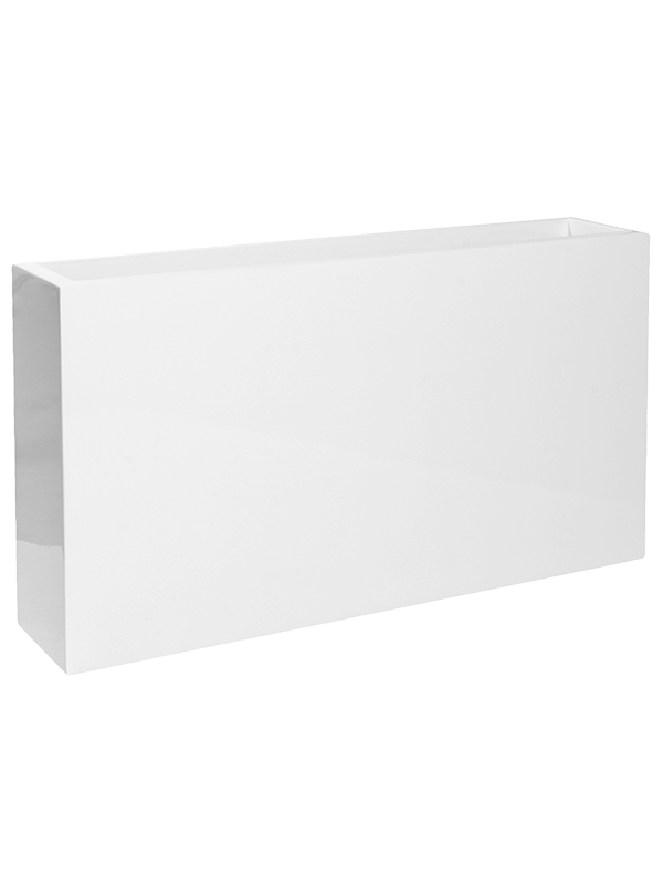 Fiberstone Jort Slim S Glossy Square White Indoor / Outdoor Planter H50 ...