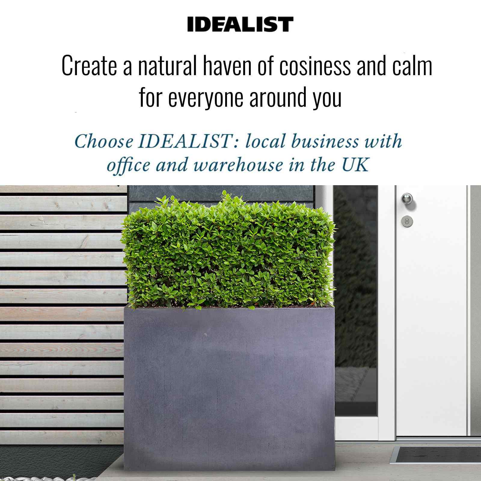 IDEALIST Lite Contemporary Light Concrete Trough Planter Set