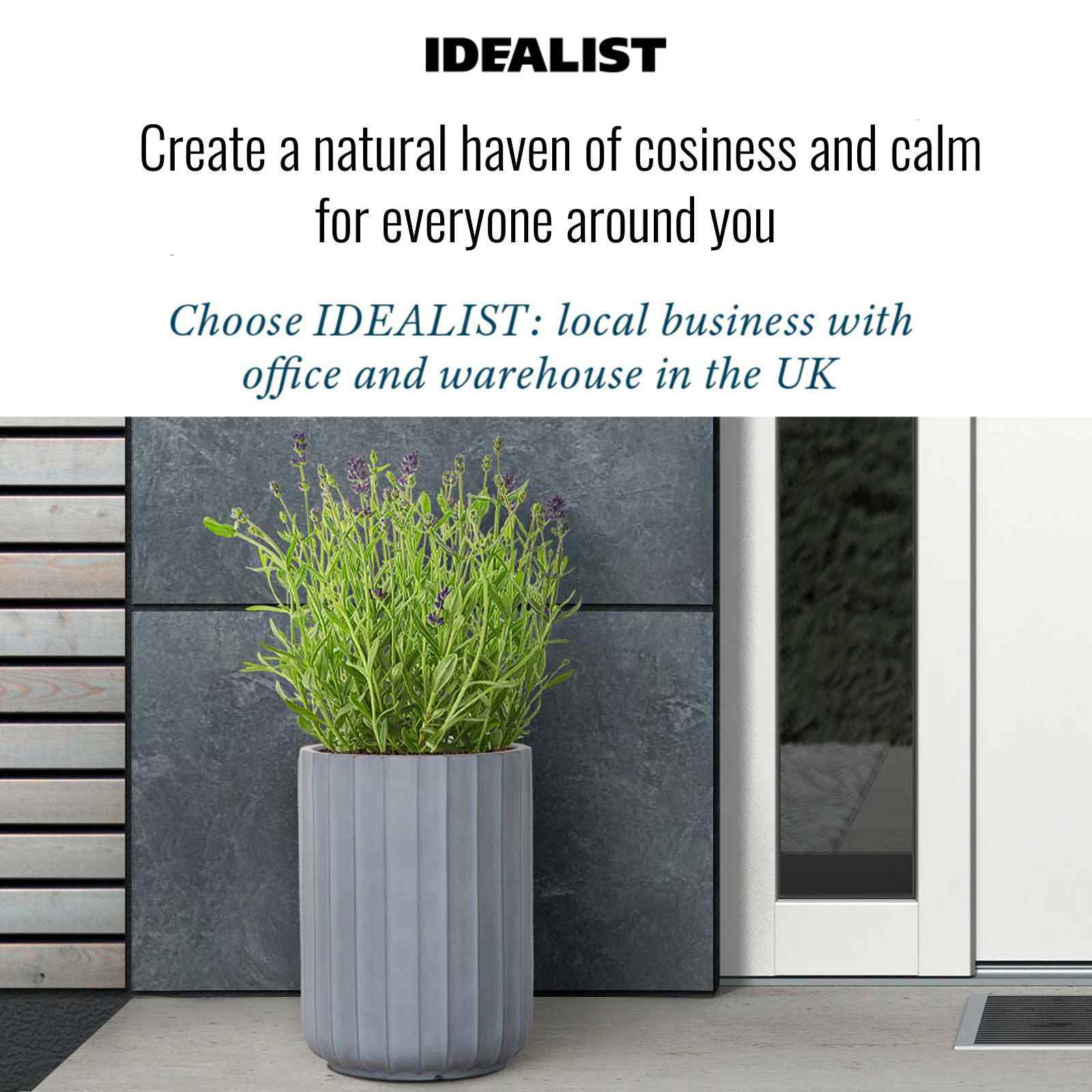 IDEALIST Lite Modern Ribbed Cylinder Round Outdoor Planter
