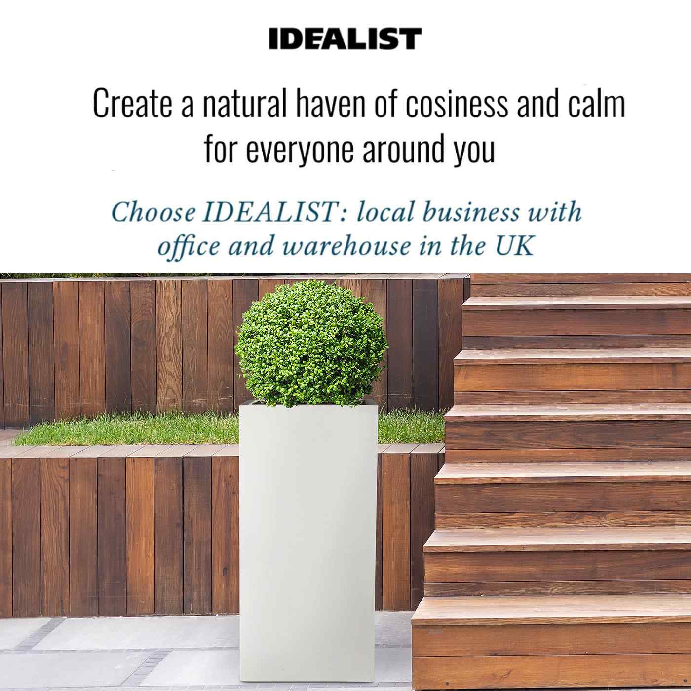IDEALIST Lite Tall Square Contemporary Light Concrete Planter