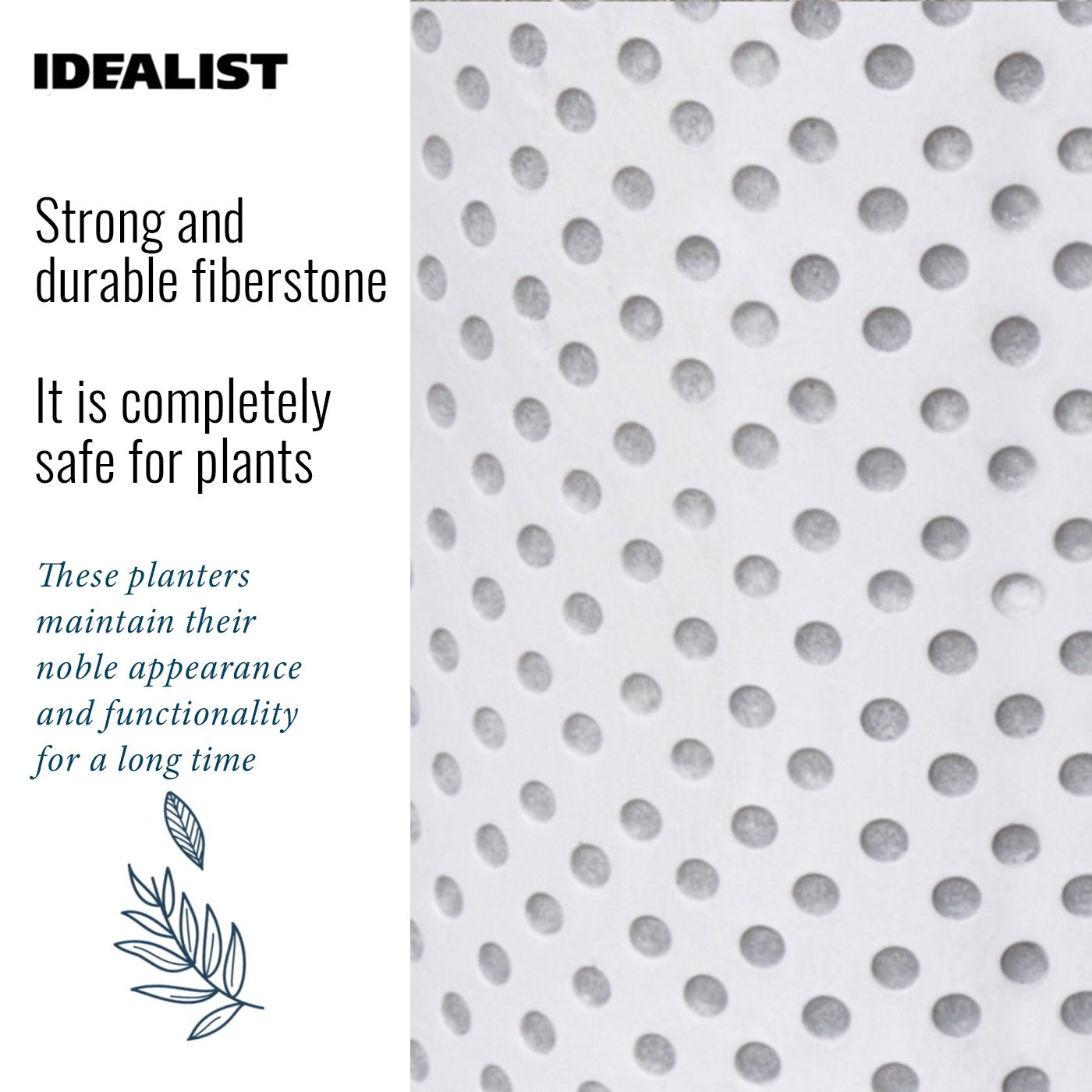 IDEALIST Lite Dotted Style Planter on Legs, Round Plant Pot Indoor