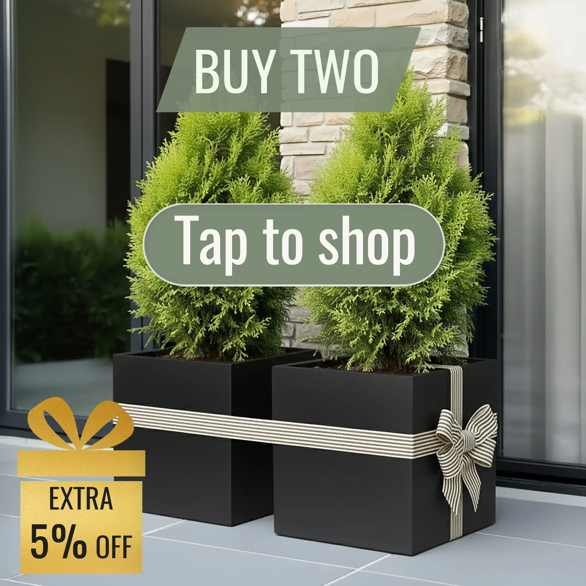 IDEALIST Lite Square Box Contemporary Light Concrete Planter