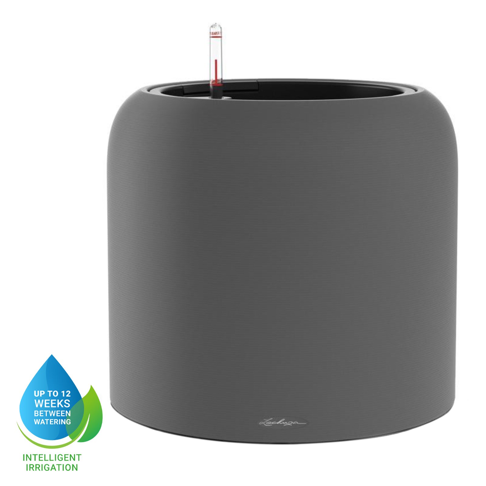 LECHUZA HAVALO Round Poly Resin Self-watering Planter
