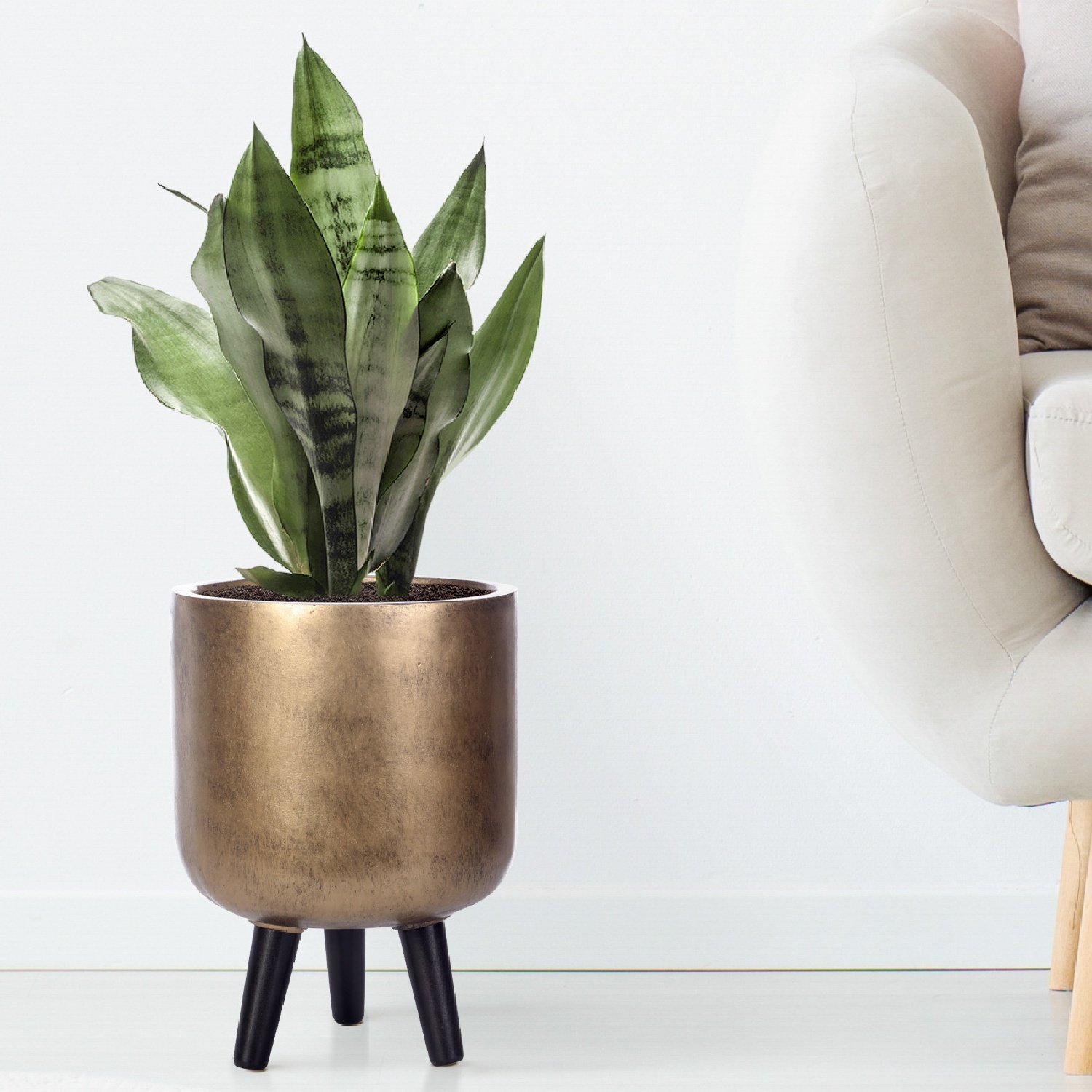 IDEALIST Lite Round Planter on Legs, Round Pot Plant Stand Indoor