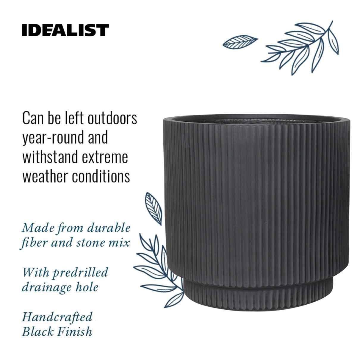 IDEALIST Lite Vertical Ribbed Cylinder Outdoor Planter