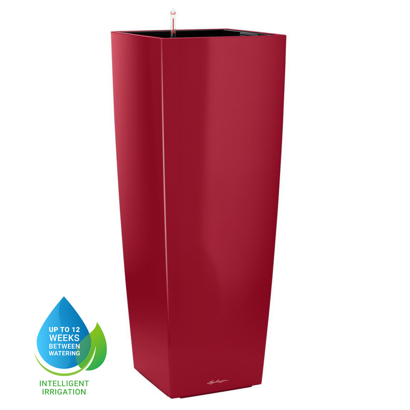 LECHUZA CUBICO ALTO Square Tall Poly Resin Self-watering Planter