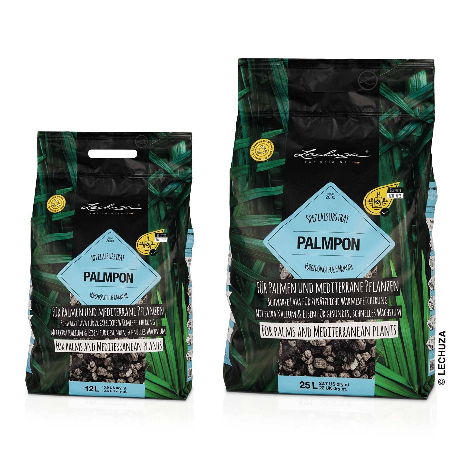 Substrat Palmpon LECHUZA 12L - Pour Palmiers & Plantes Méditerranéennes - Sans Tourbe - Pré-fertilisé