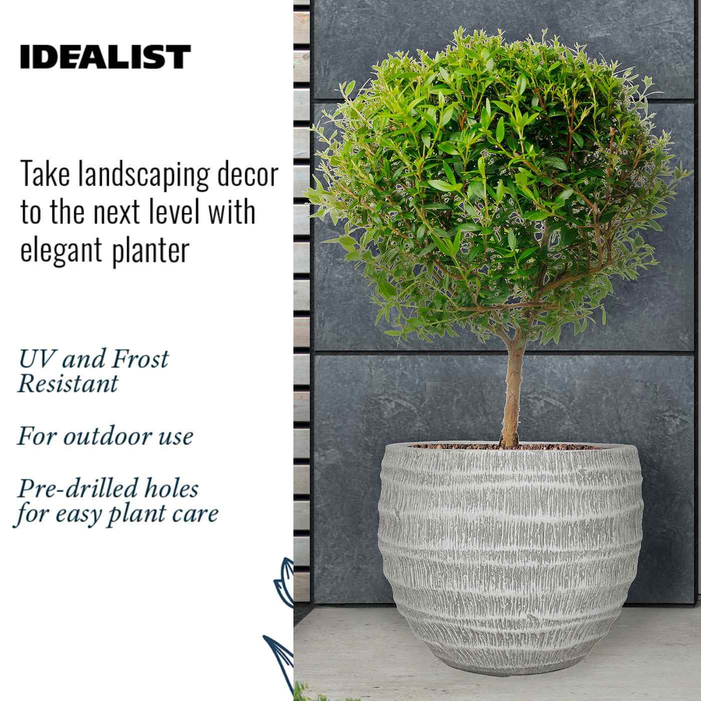 IDEALIST Lite Straw Plaited Style Ball Planter