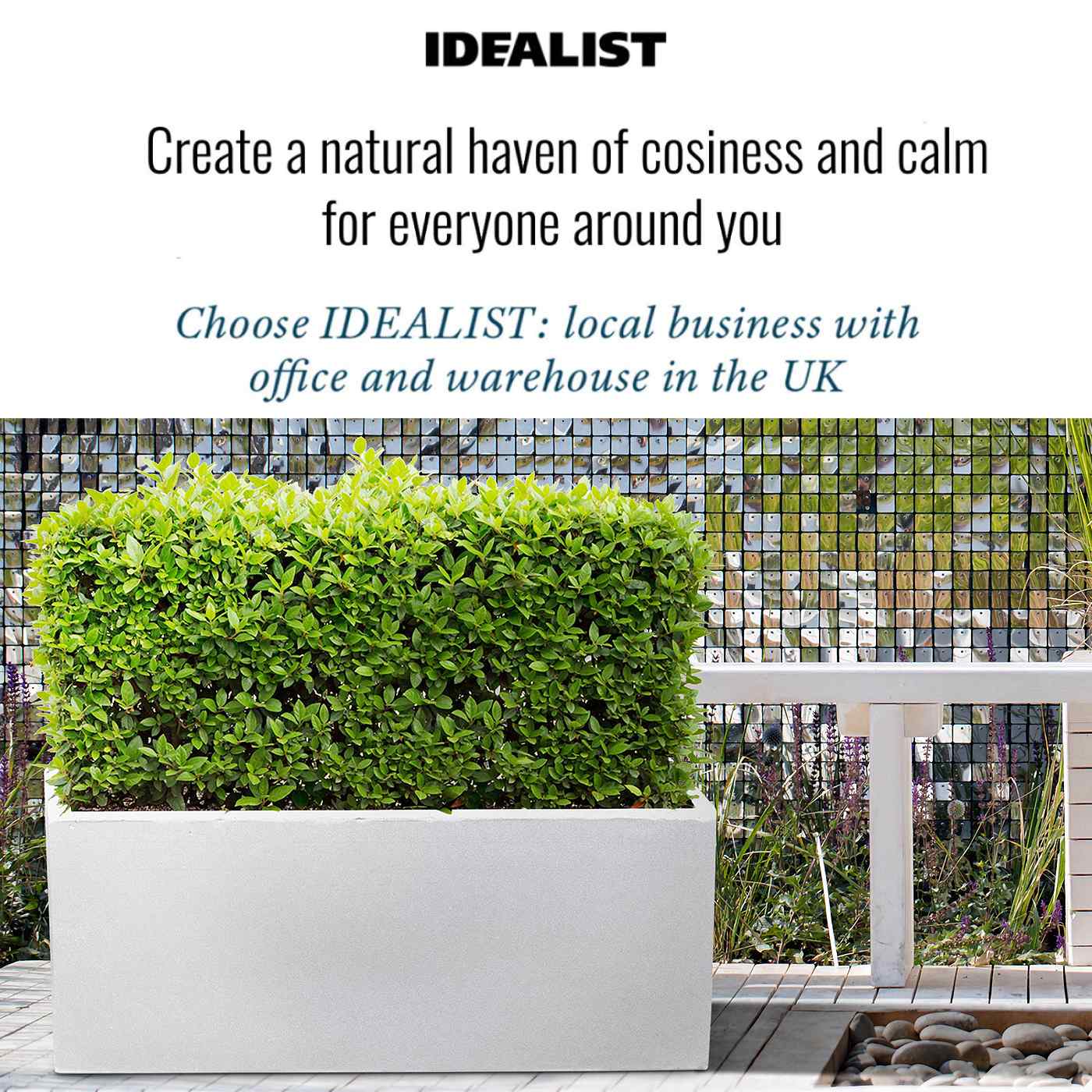 IDEALIST Lite Contemporary Light Concrete High Trough Planter