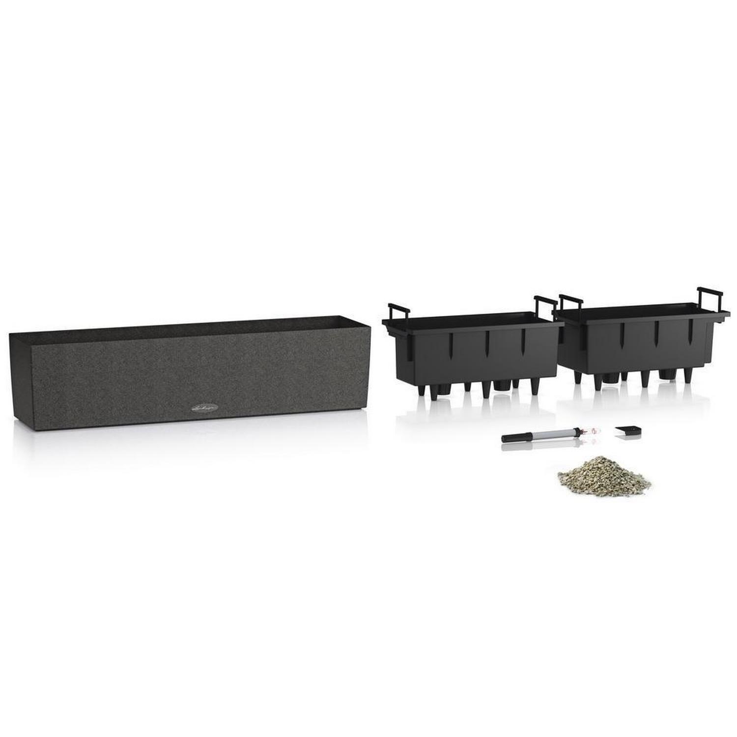 LECHUZA BALCONERA Stone Trough Poly Resin Self-watering Planter Set
