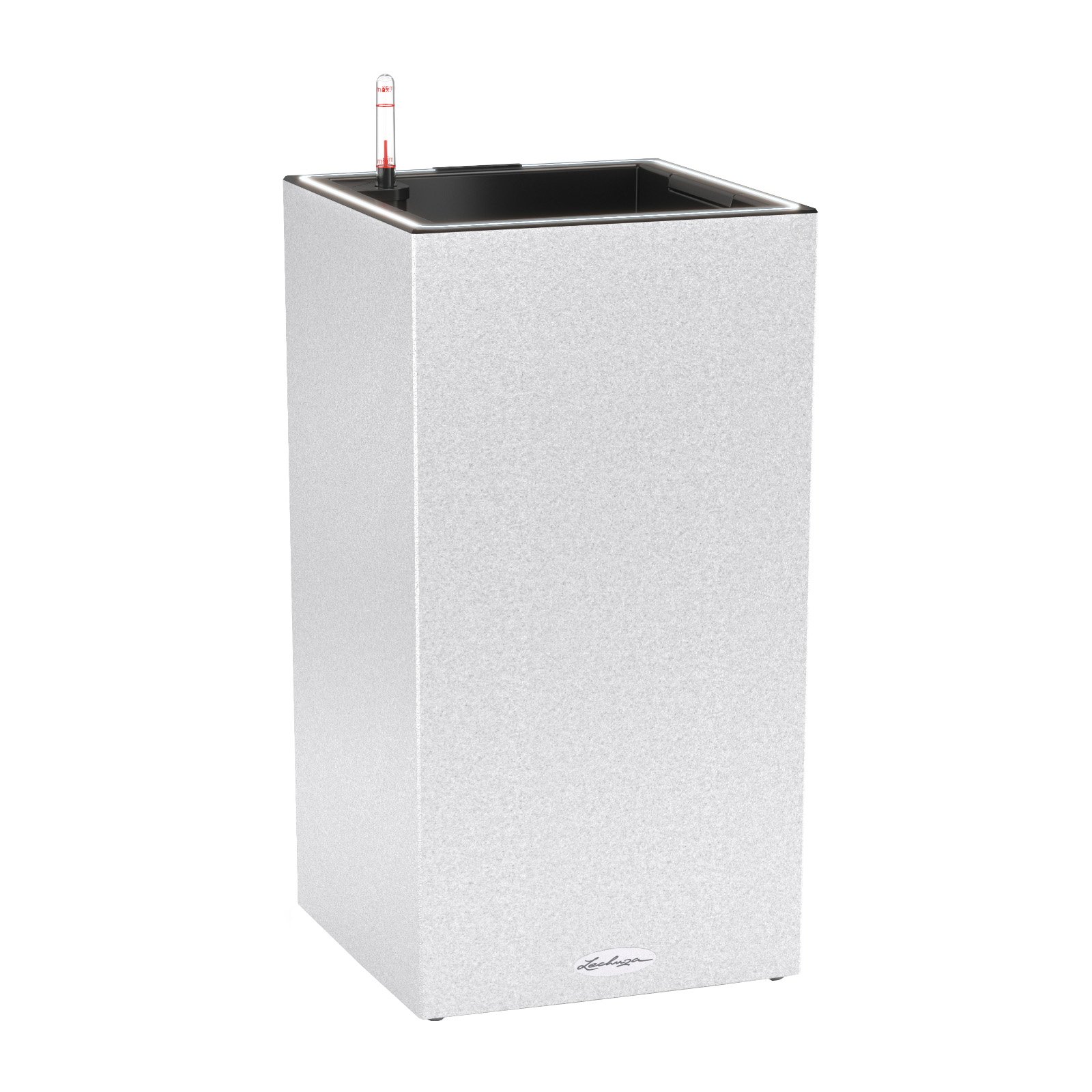 LECHUZA CANTO Stone High LED Square Tall Poly Resin Self-watering Planter