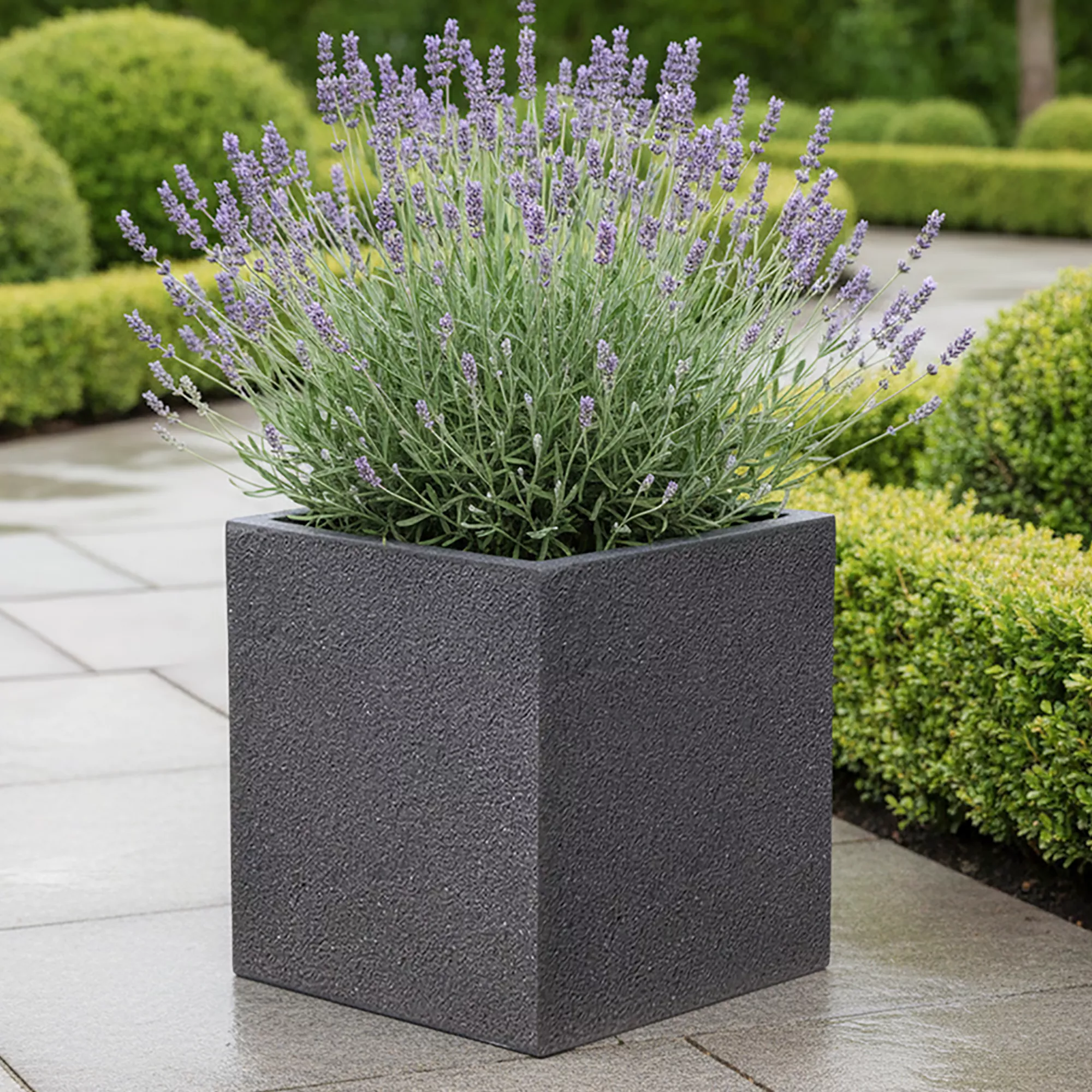 IDEALIST Lite Textured Concrete Effect Square Outdoor Planter
