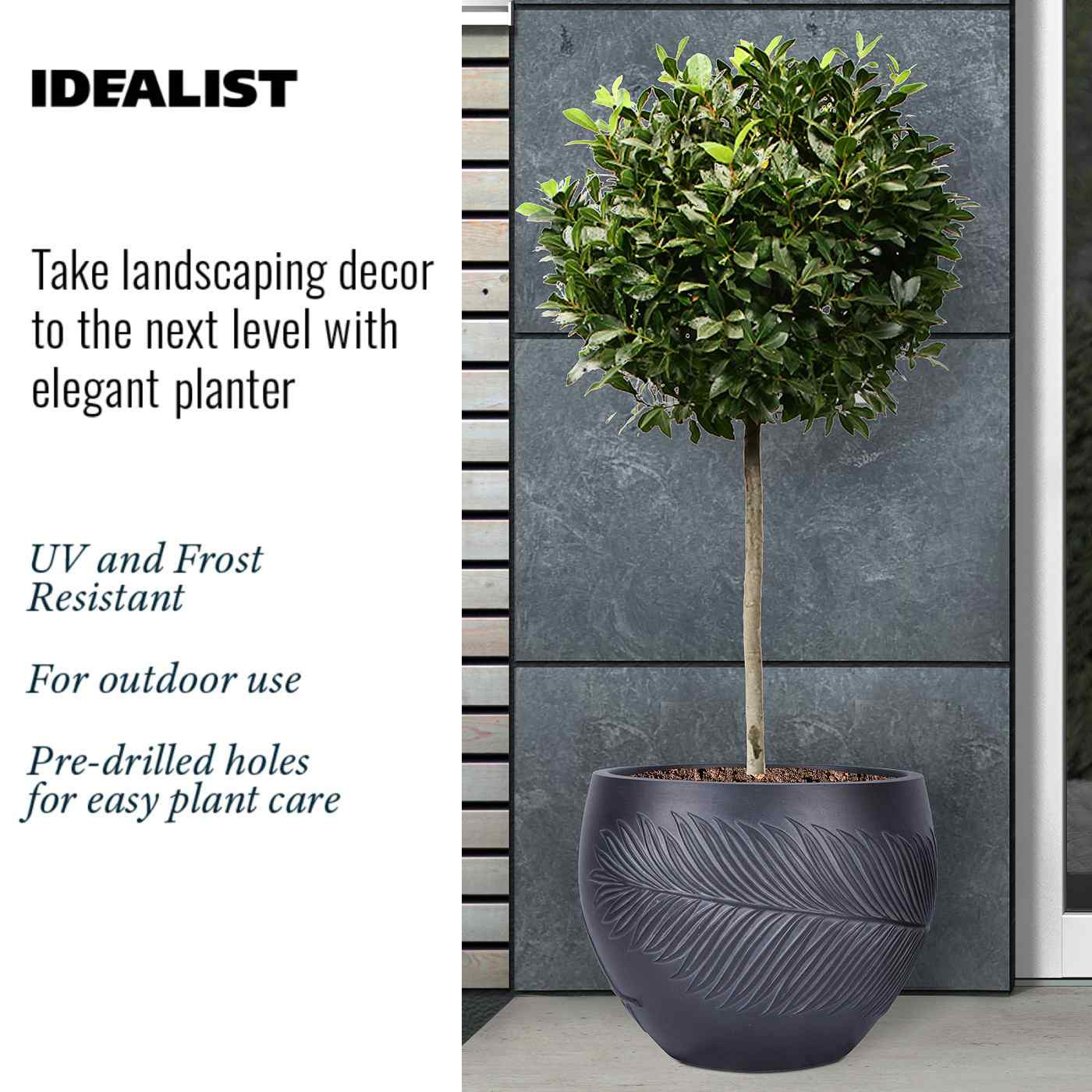 IDEALIST Lite Leaf Embossed Ball Planter