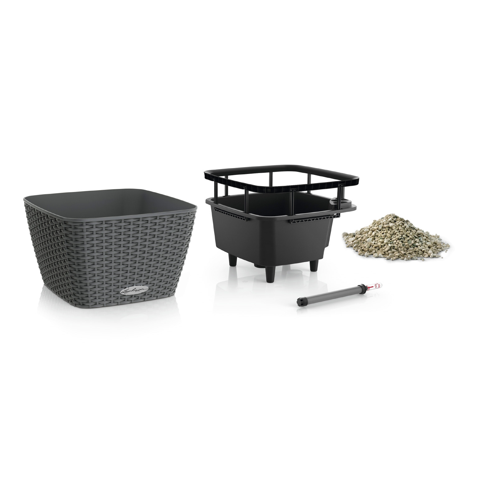 LECHUZA BACINO Cottage Square Poly Resin Self-watering Planter