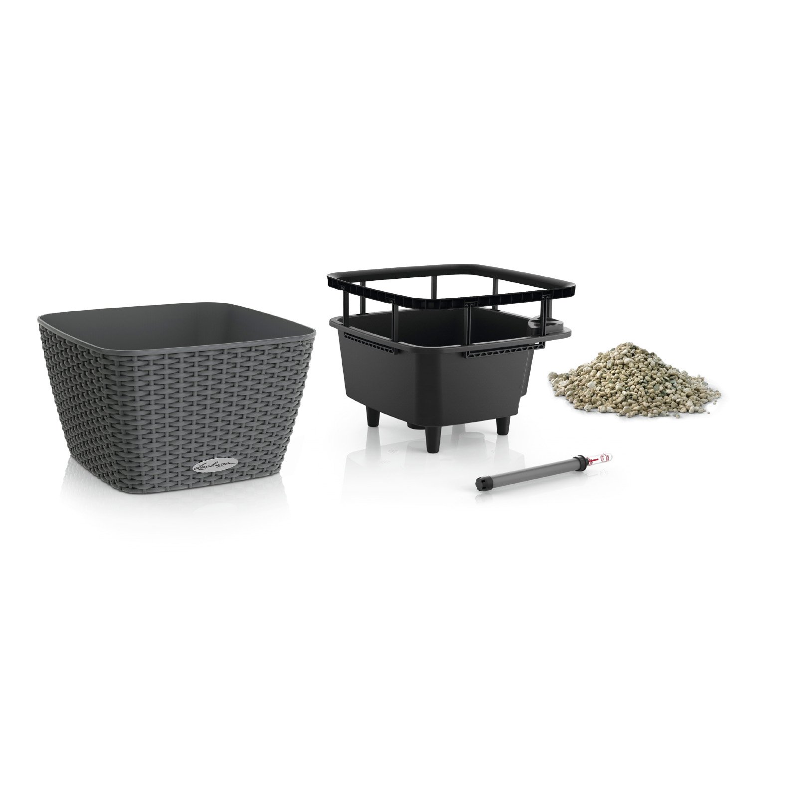 LECHUZA BACINO Cottage Square Poly Resin Self-watering Planter