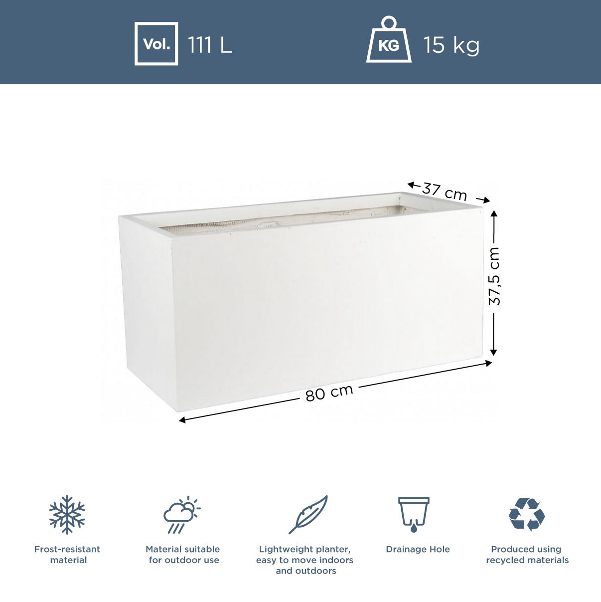 IDEALIST Lite Contemporary Light Concrete Trough Planter