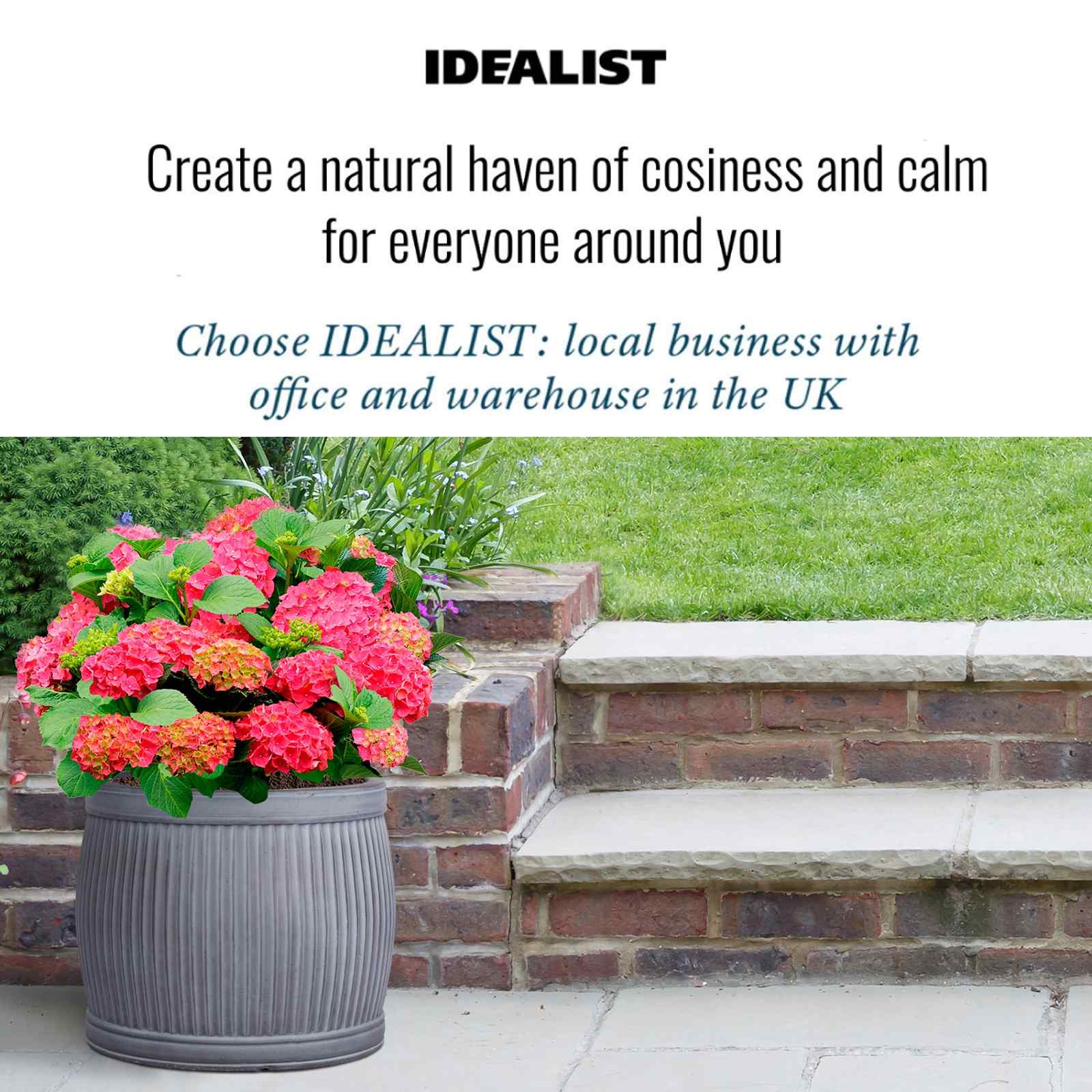 IDEALIST Lite Vertical Ribbed Vintage Style Barrel Round Planter