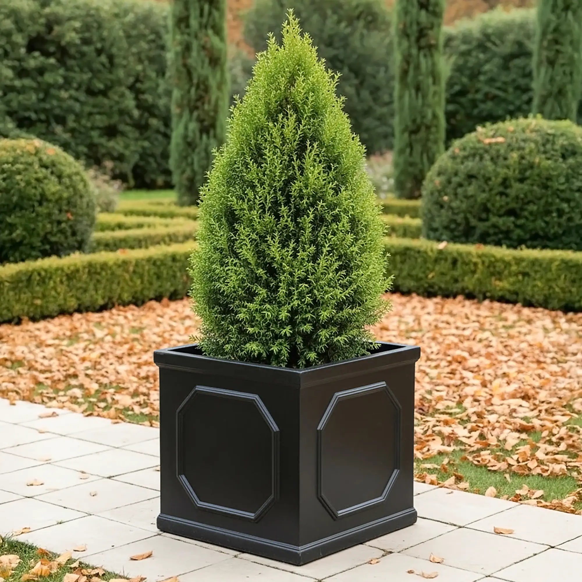 IDEALIST Lite Faux Lead Chelsea Box Square Light Concrete Planter