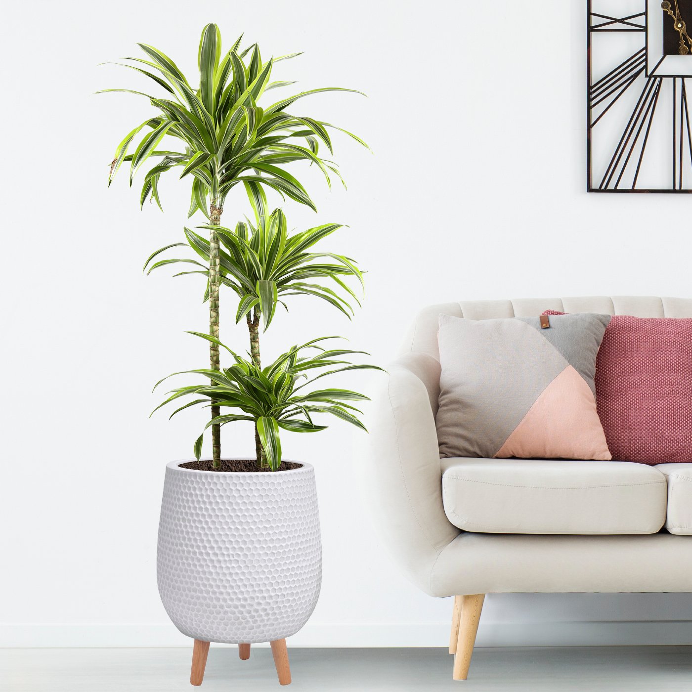 IDEALIST Lite Honeycomb Style Egg Planter on Legs, Round Pot Plant Stand Indoor