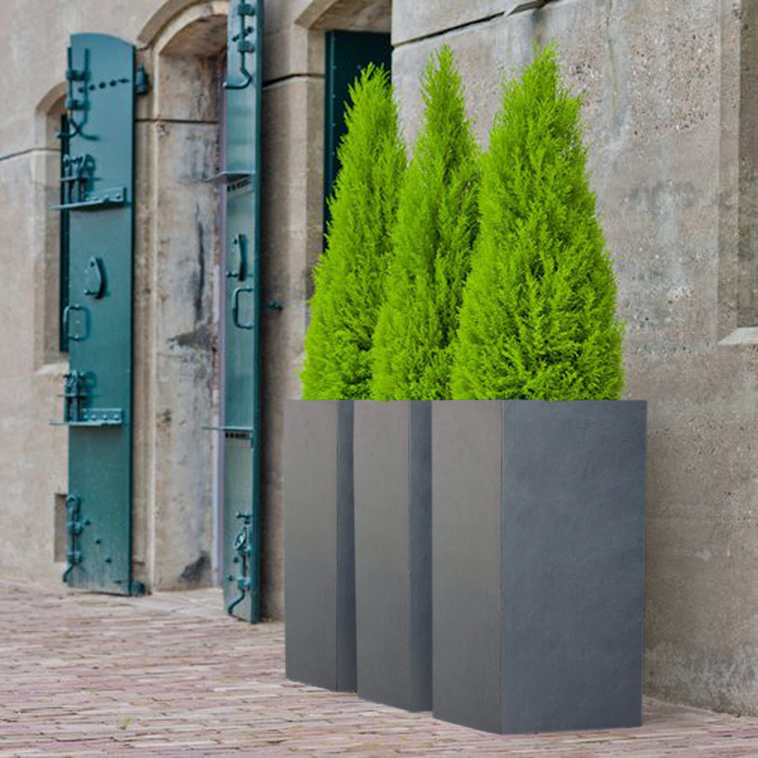 IDEALIST Lite Tall Square Contemporary Light Concrete Planter