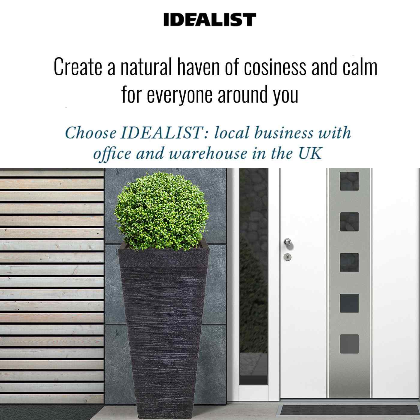IDEALIST Lite Ribbed Light Concrete Tapered Planter