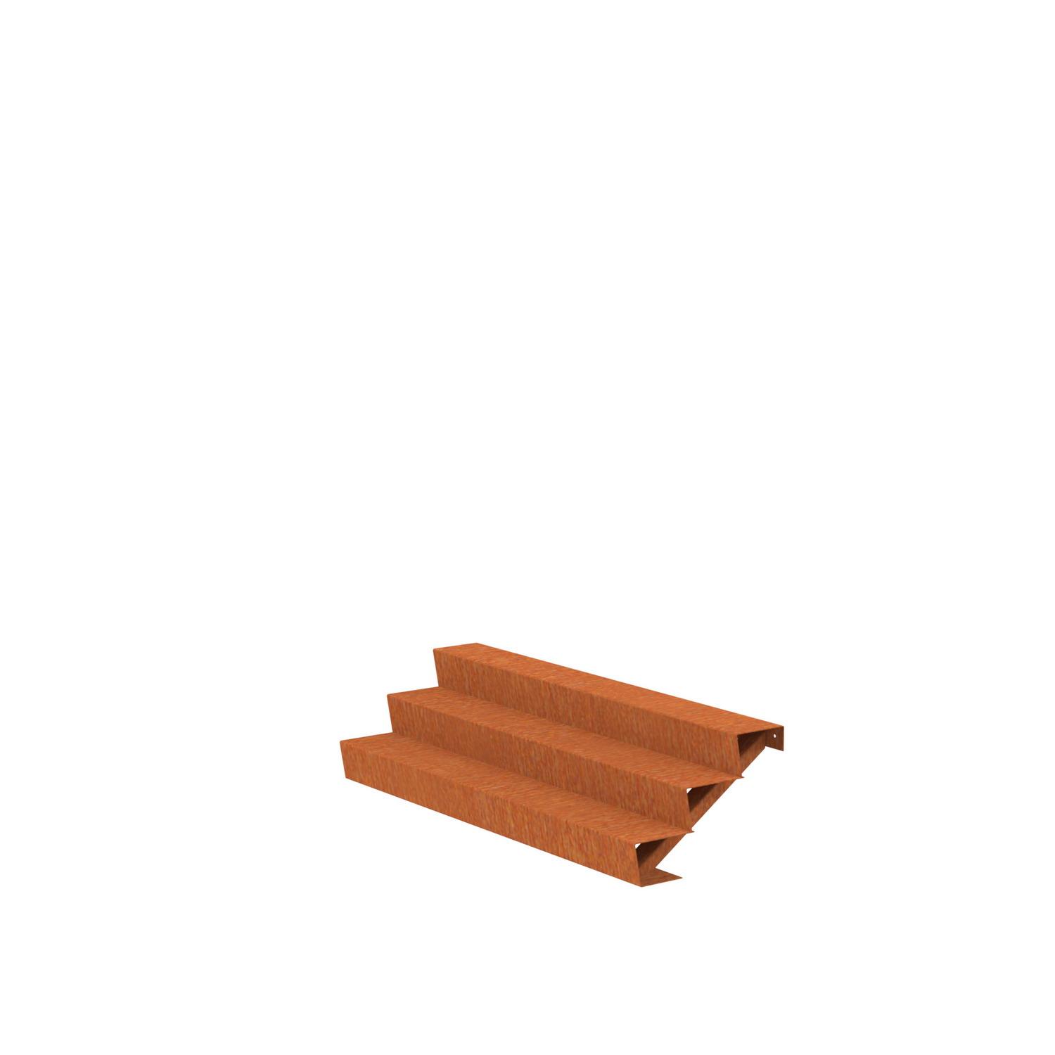 3 Steps Corten Steel Stair