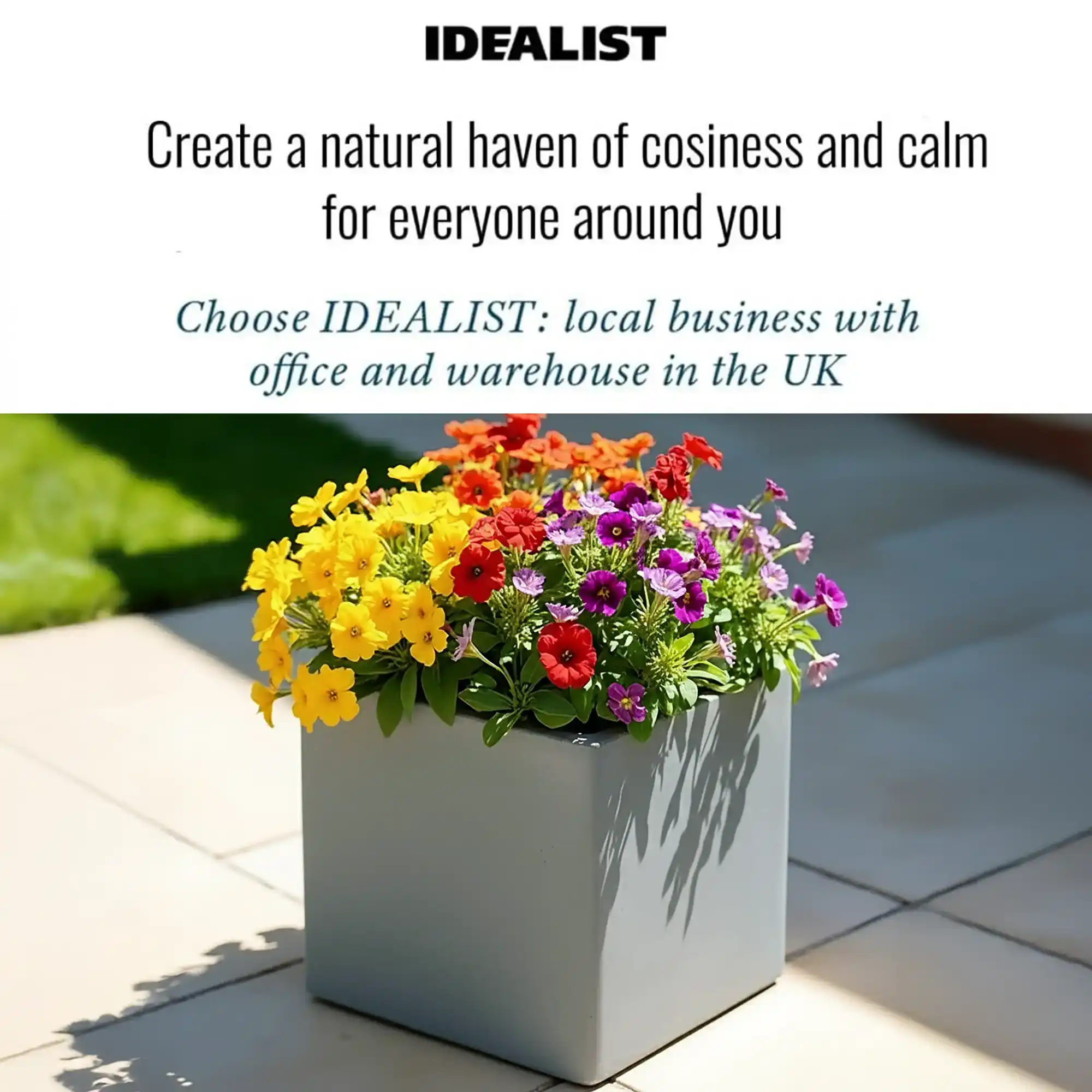 IDEALIST Lite Square Box Contemporary Light Concrete Planter