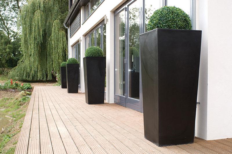 Tall Tapered Fiberstone Contemporary Planter by Cadix Capi Lux