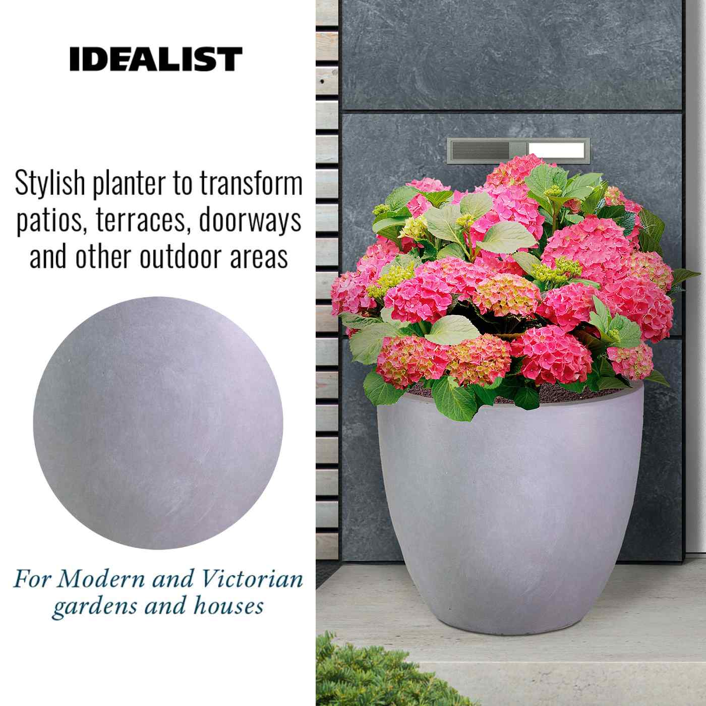 IDEALIST Lite Contemporary Light Concrete Egg Planter