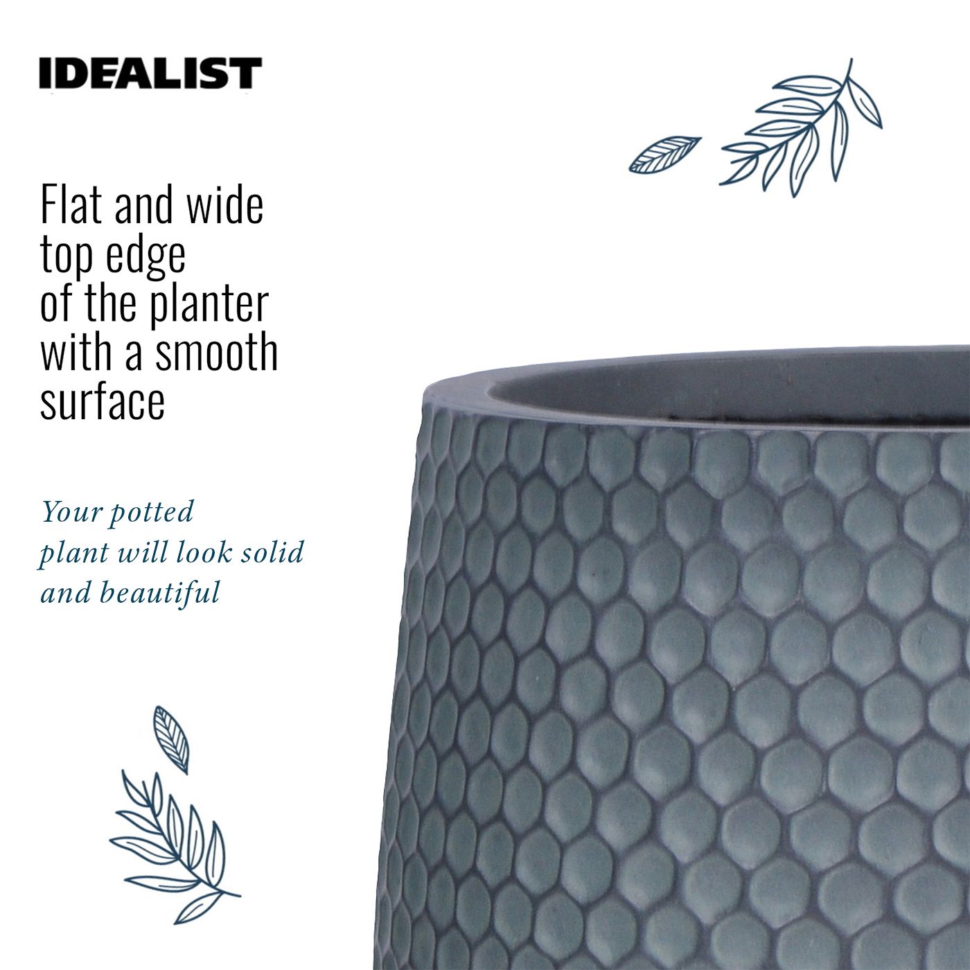 IDEALIST Lite Honeycomb Style Egg Planter on Legs, Round Pot Plant Stand Indoor