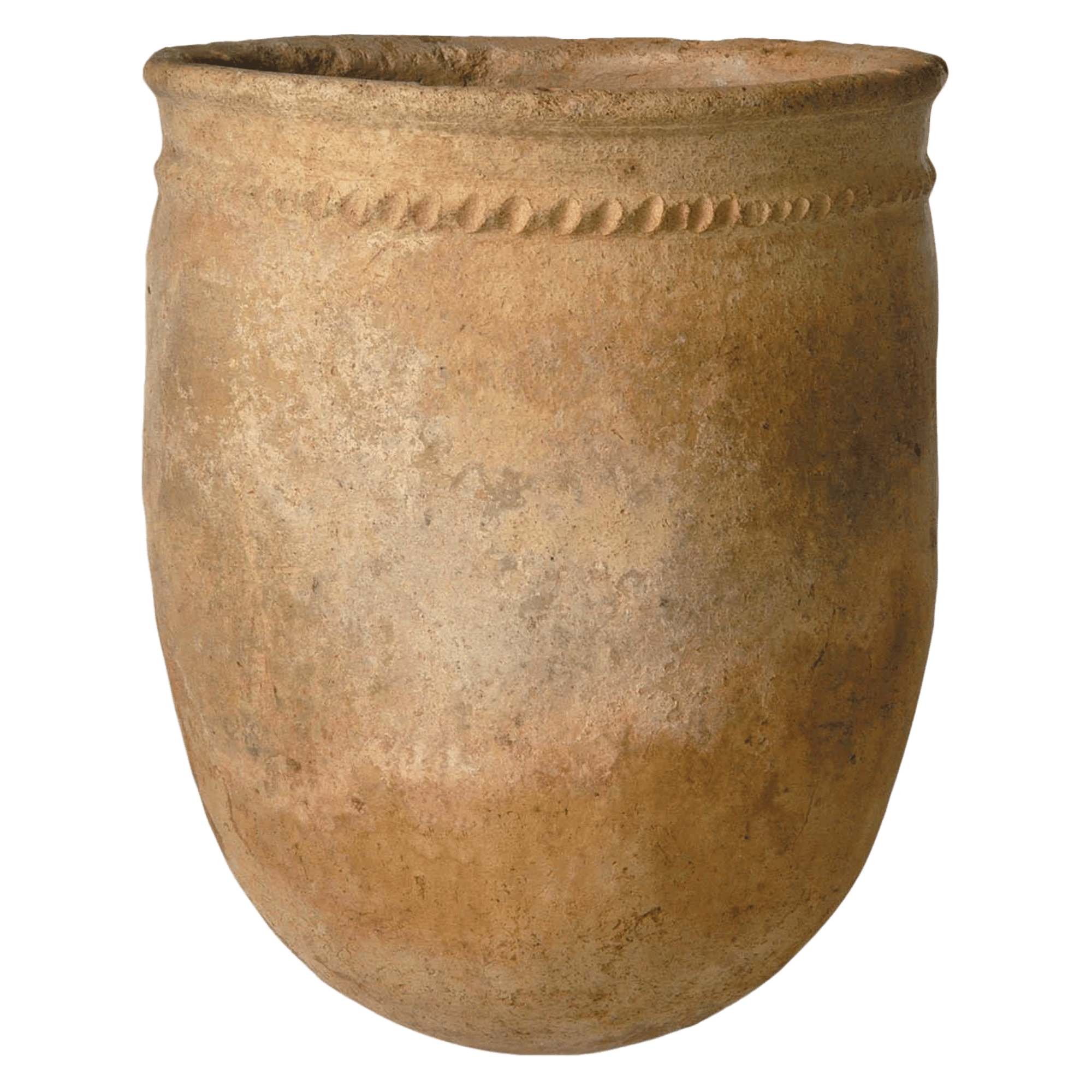 Mediterranean Fiberglass Round Tall Terracotta Planter Pot In/Out
