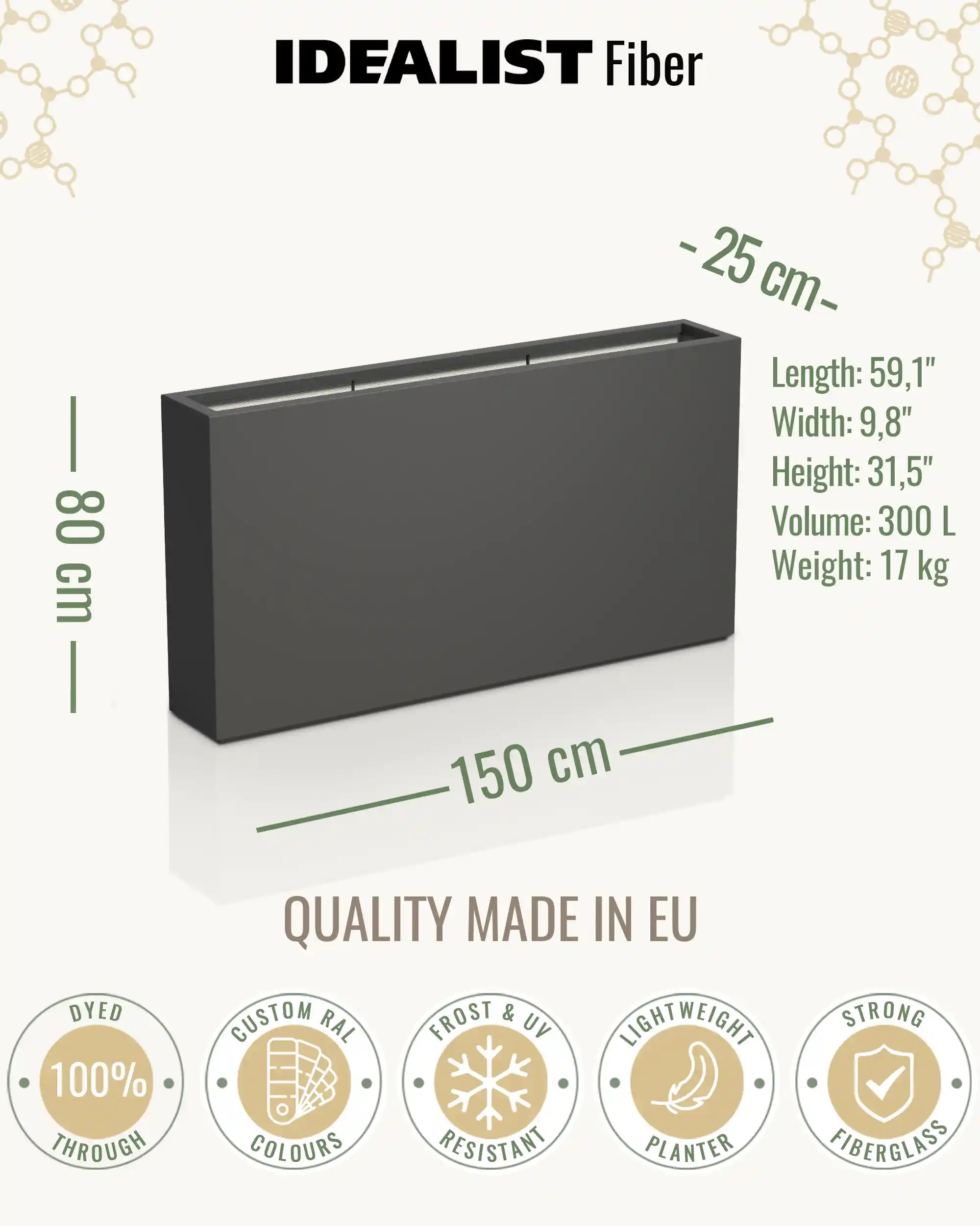 AXIS Trough Outdoor Fiberglass Planter