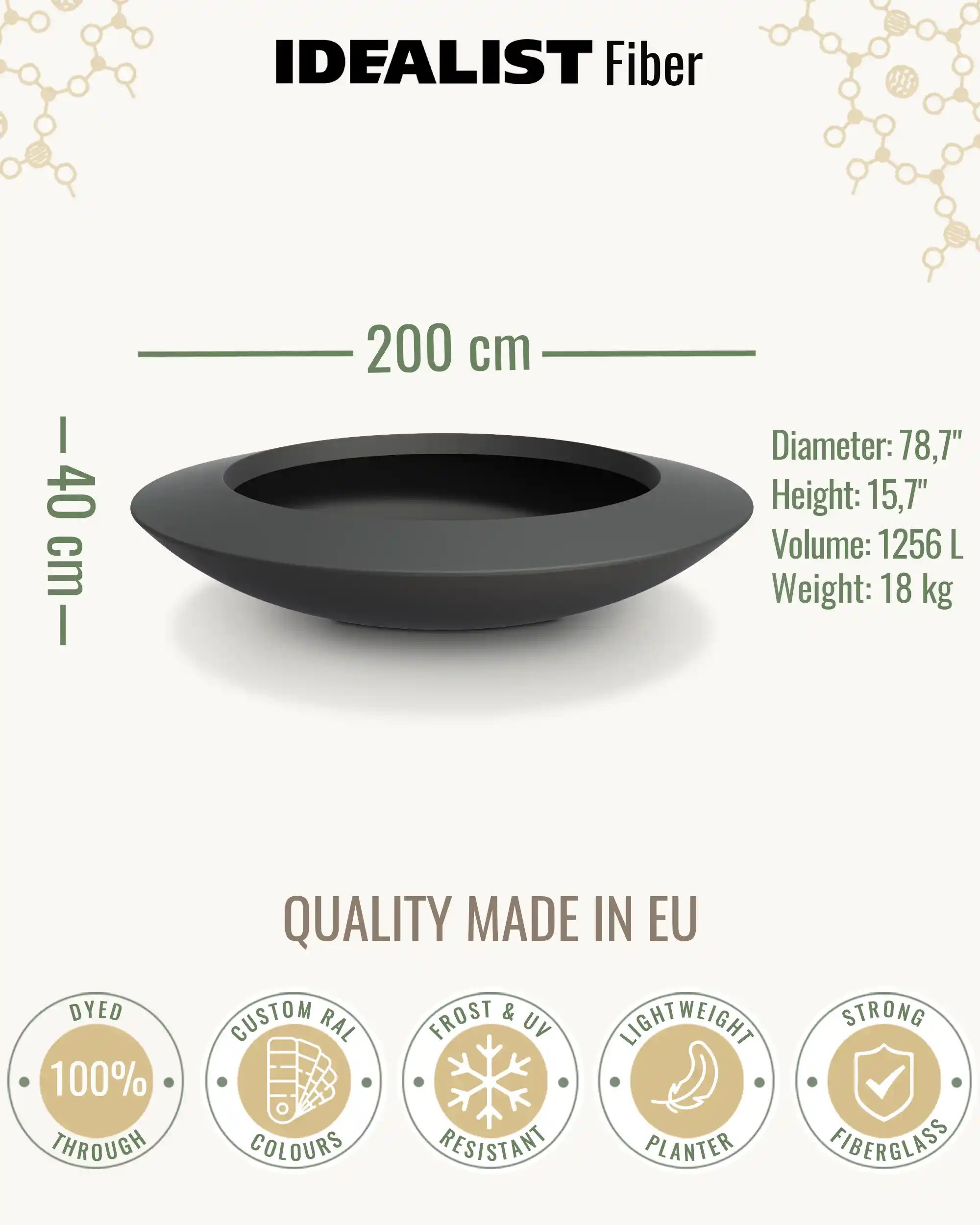 UFO Bowl Outdoor Fiberglass Planter