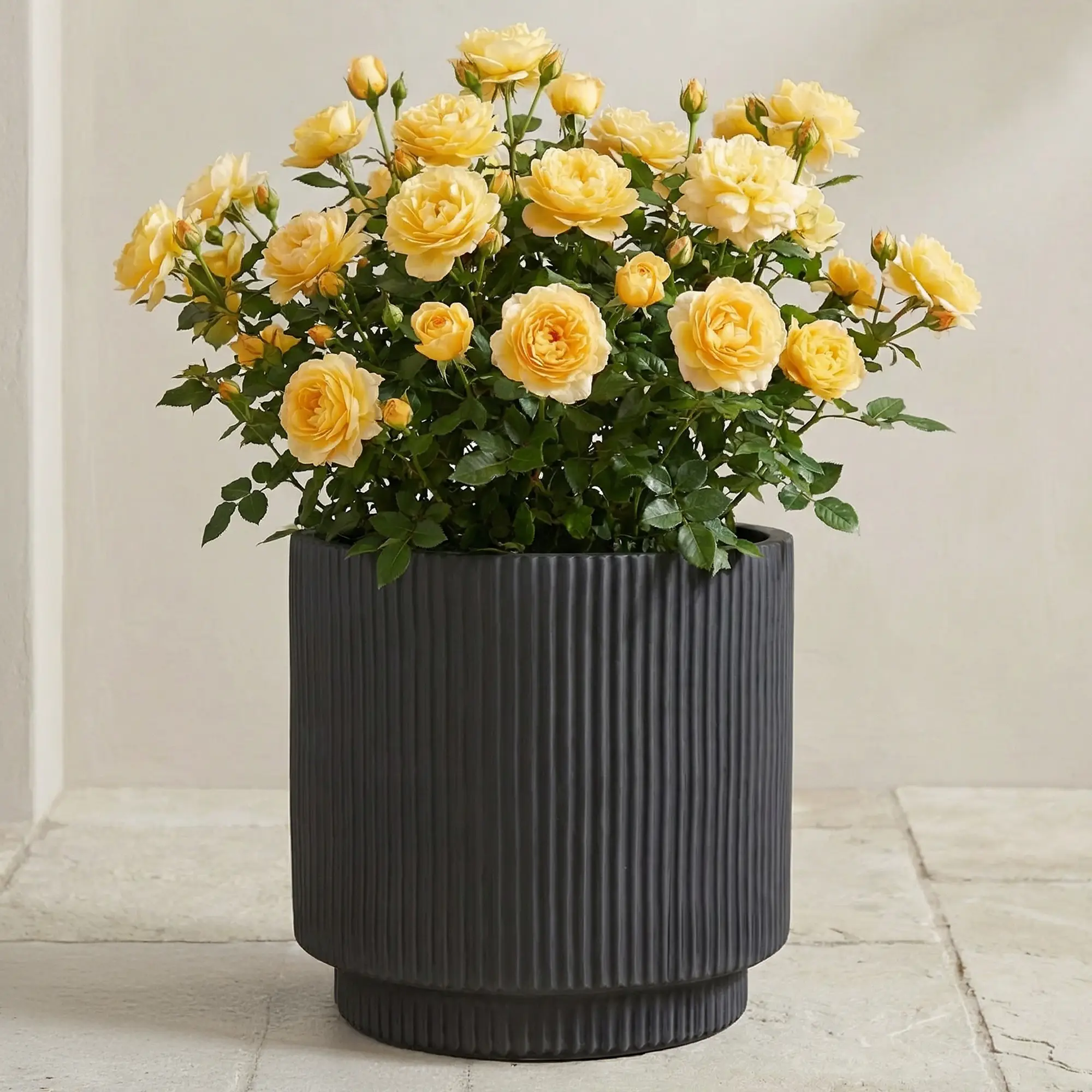IDEALIST Lite Vertical Ribbed Cylinder Outdoor Planter