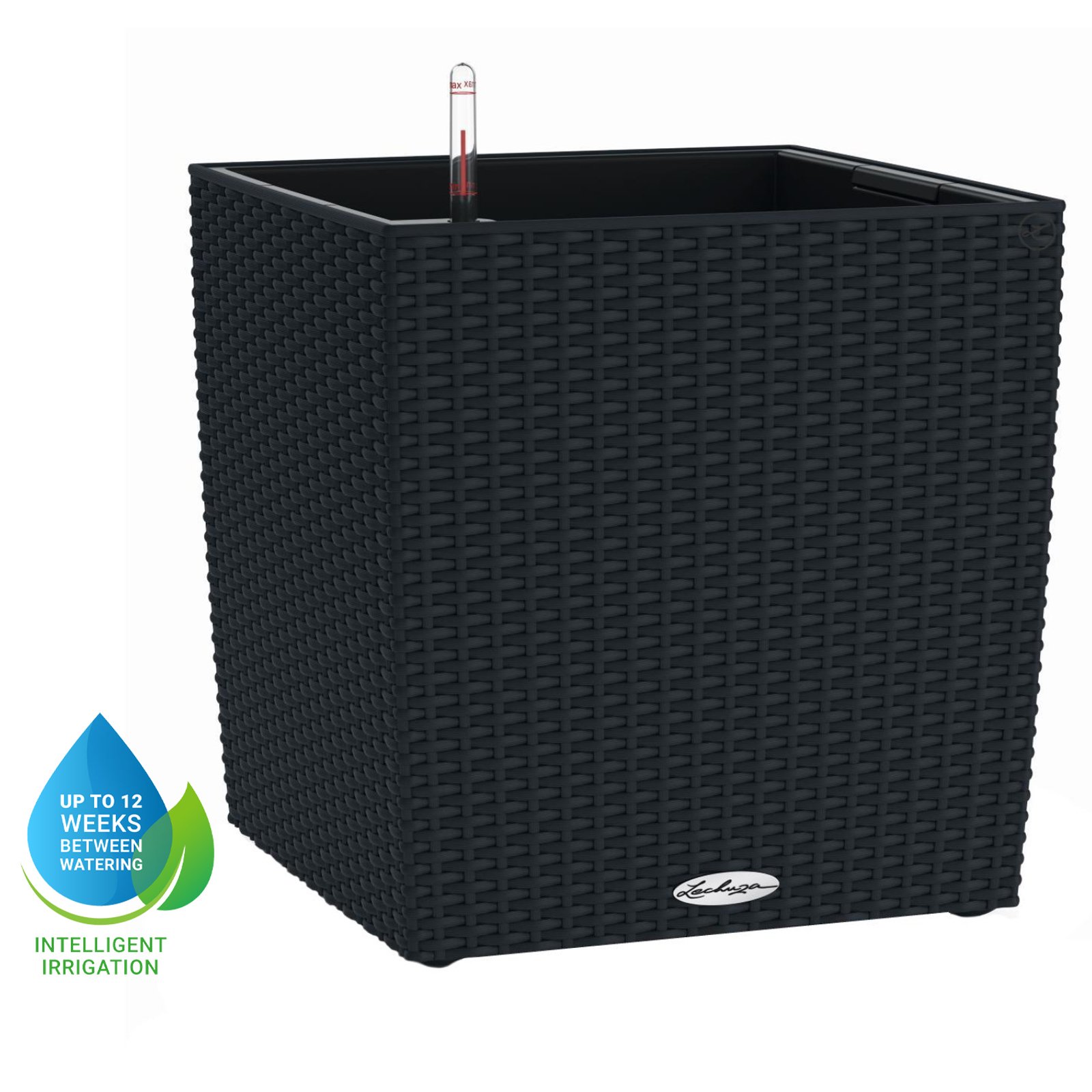 LECHUZA CUBE Cottage Square Poly Resin Self-watering Planter