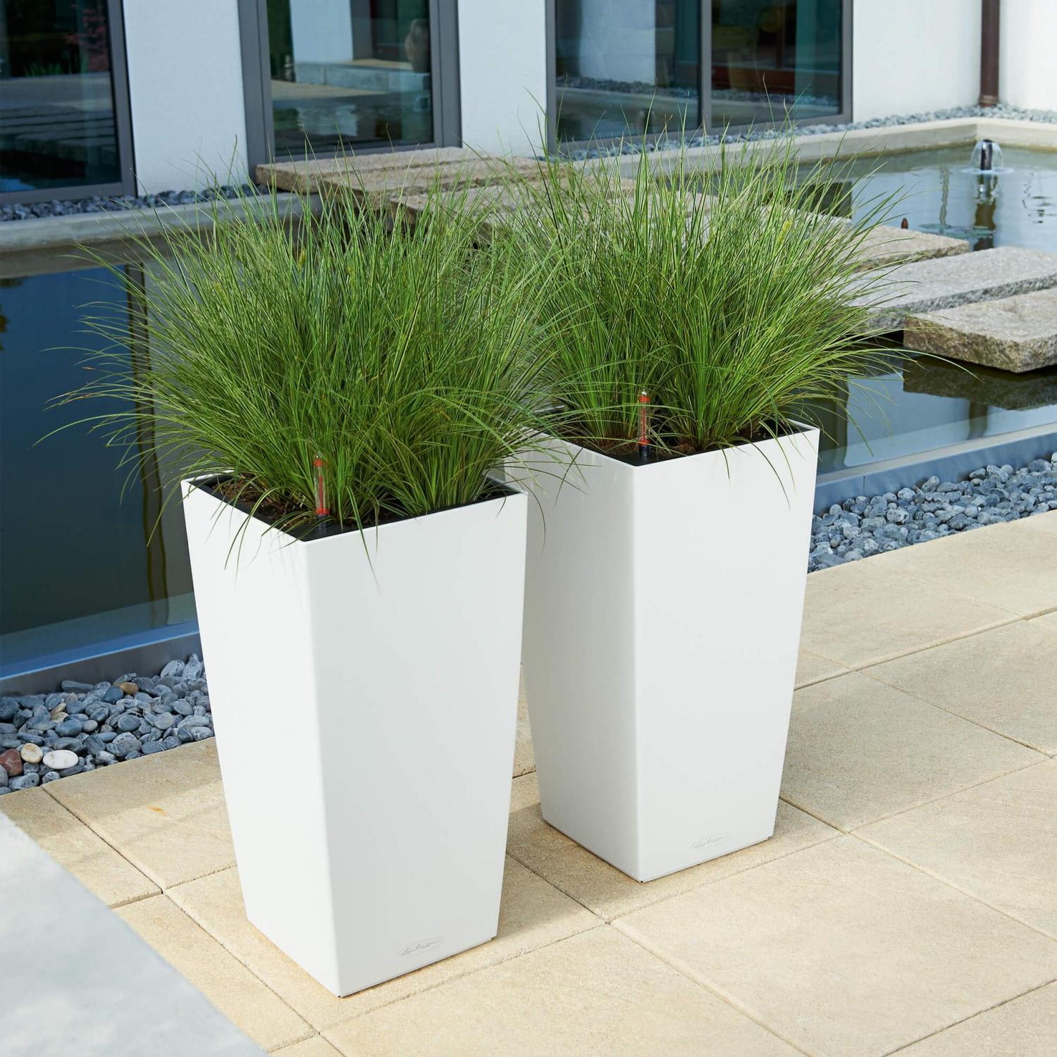 LECHUZA CUBICO Color Square Tall Poly Resin Self-watering Planter Set