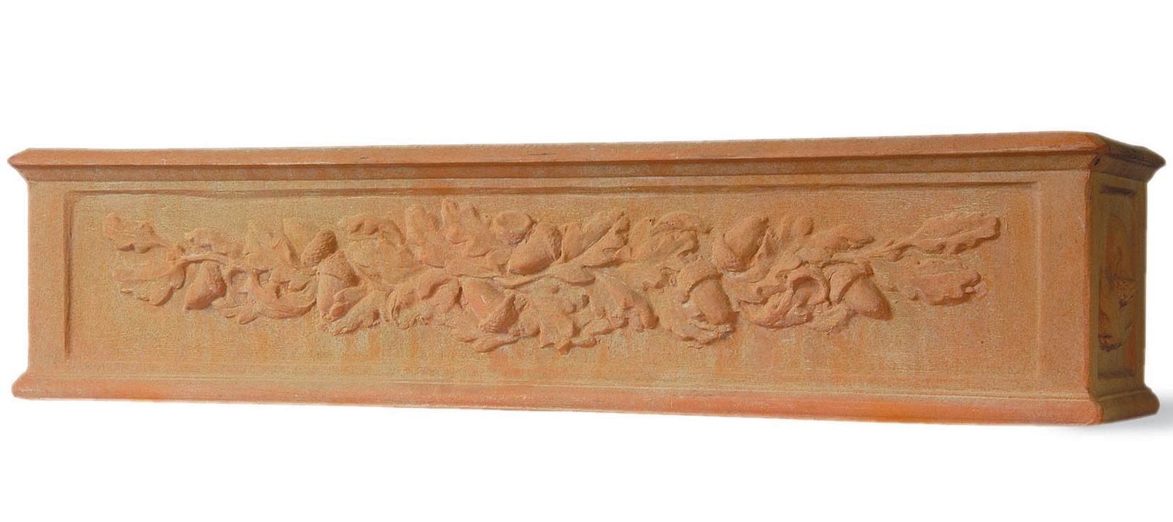 Oakleaf Window Flower Box Fiberglass Trough Terracotta Planter Pot In/Out