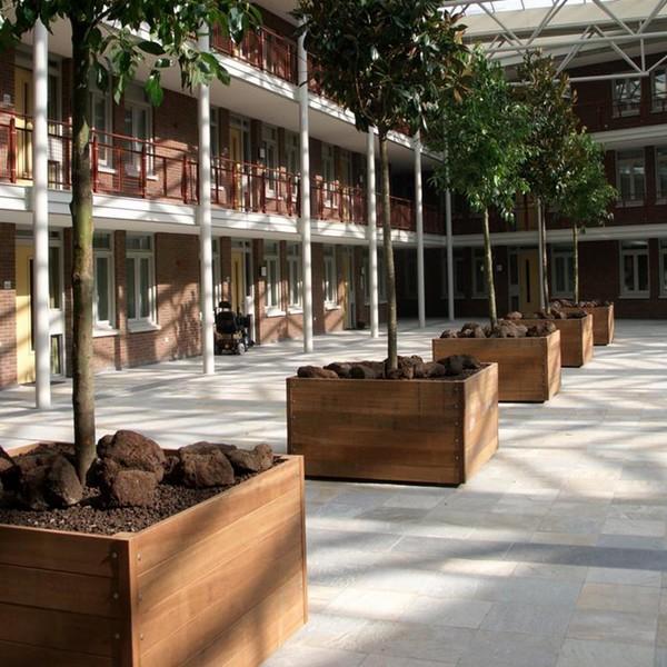 Hardwood Sevilla Trough Wood Outdoor Planter