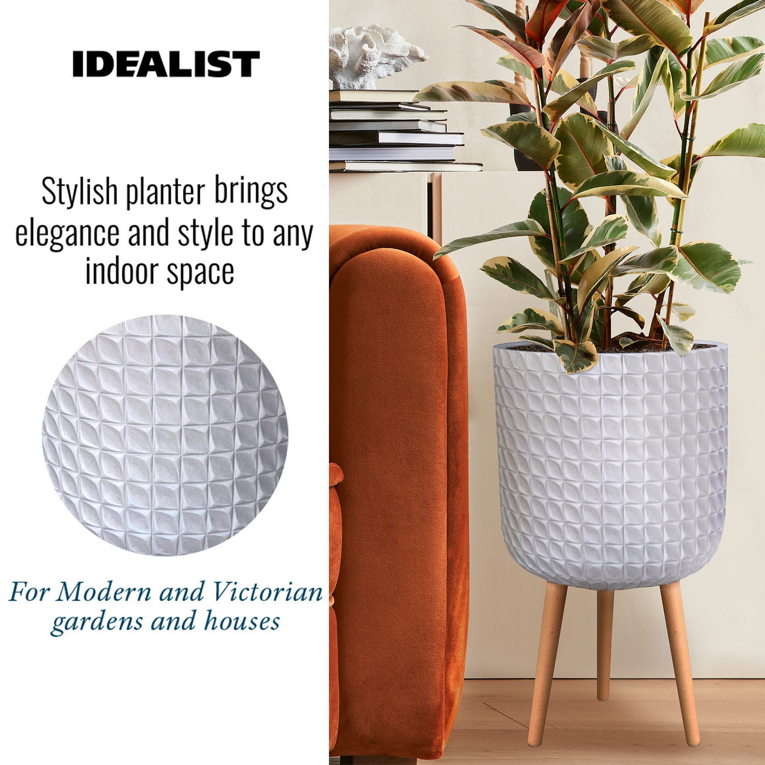 IDEALIST Lite Faceted Effect Planter on Legs