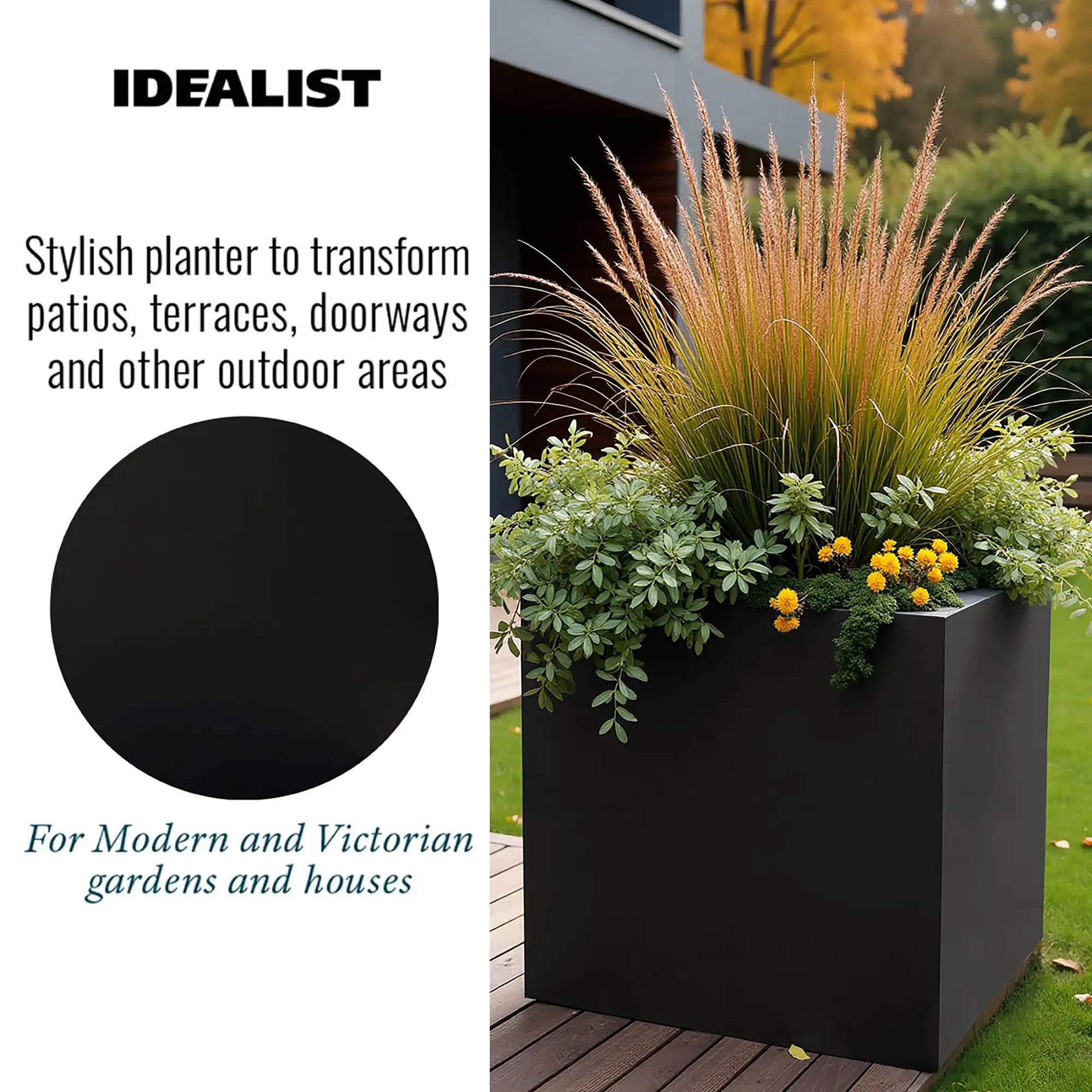IDEALIST Lite Square Box Contemporary Light Concrete Planter